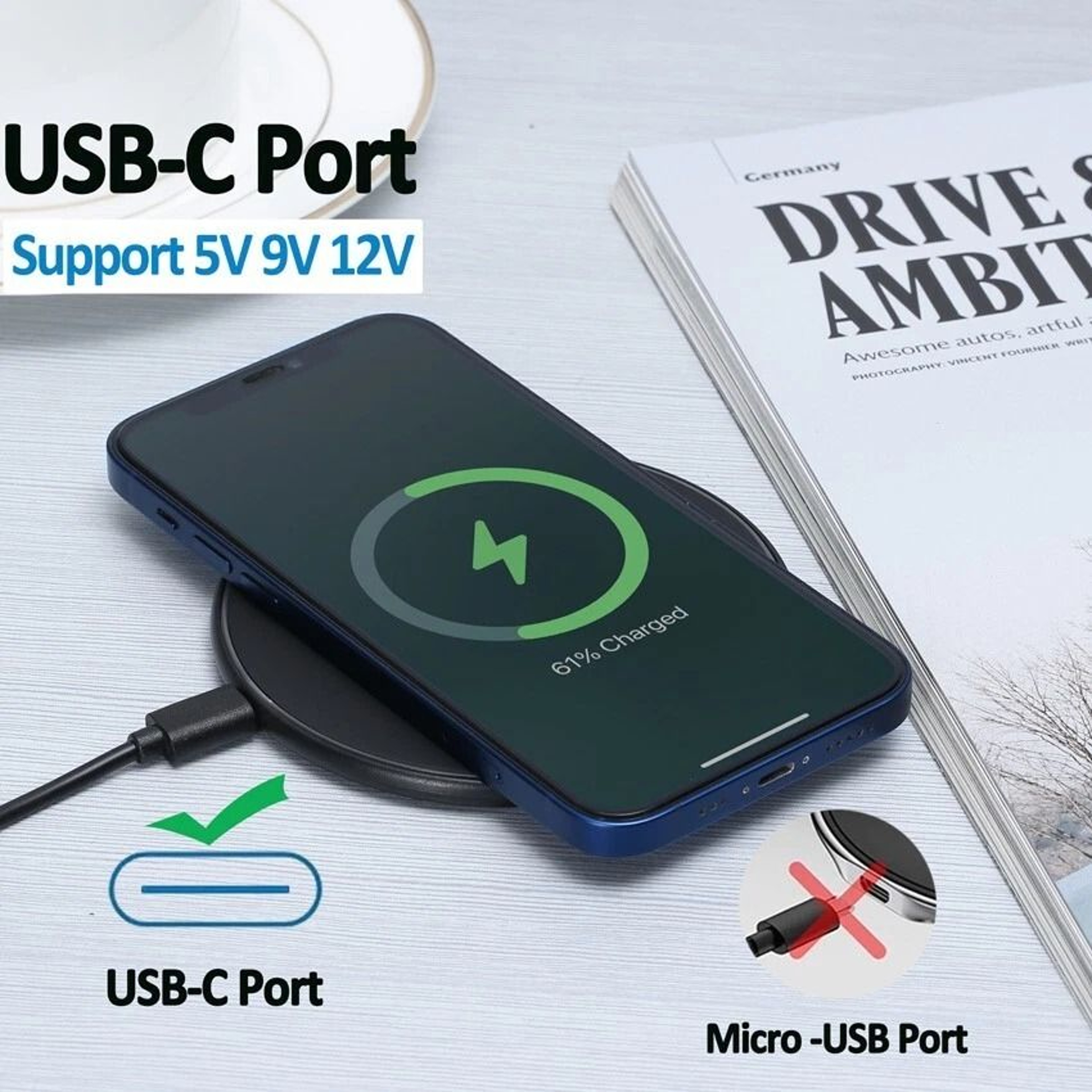 Fast Wireless Charging Pad Slim Case Friendly Charger 8
