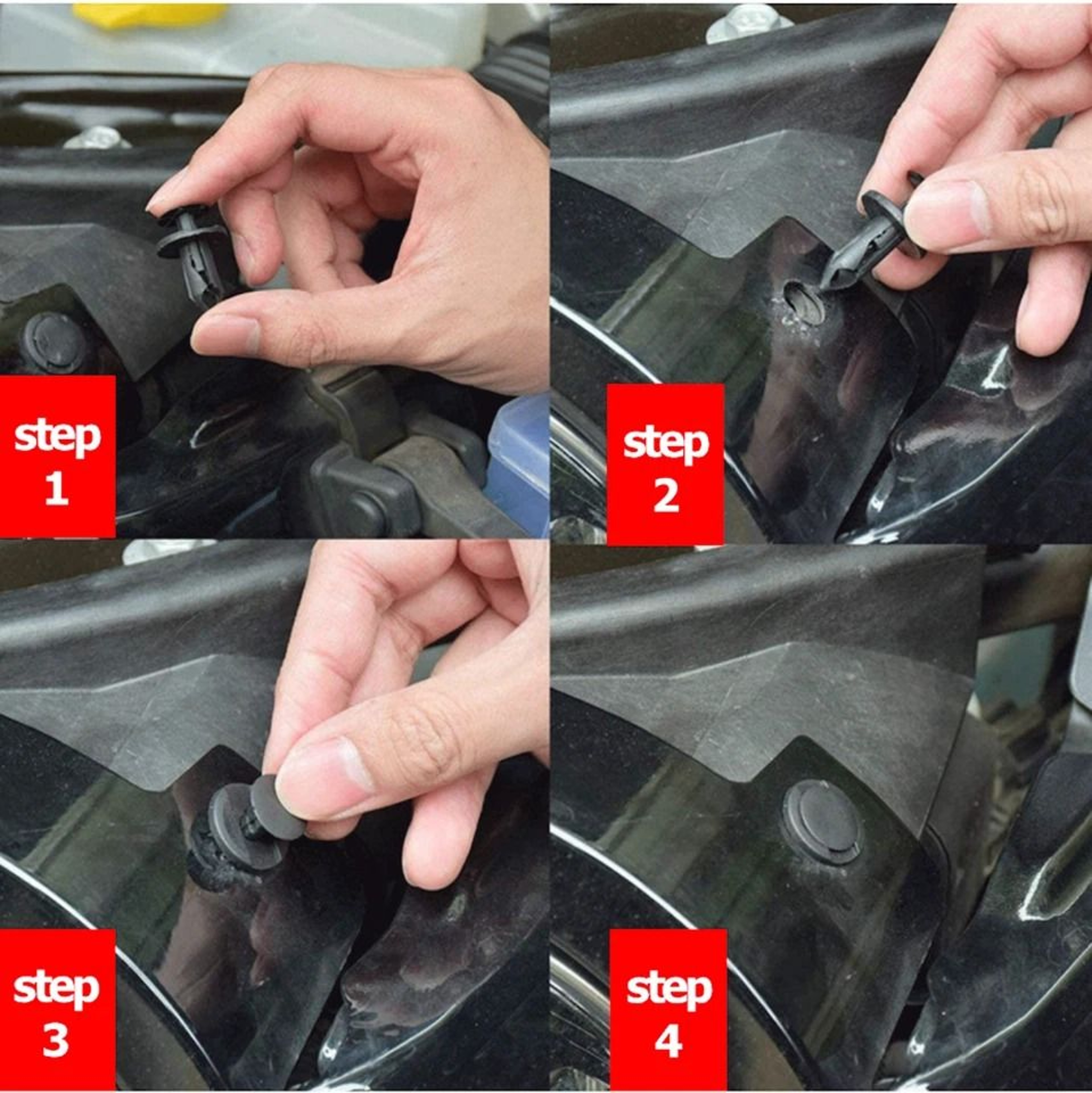 Universal Car Bumper Clips Push Rivet Fasteners Nylon Trim Retainer Set For Fender And Panel Repair 8