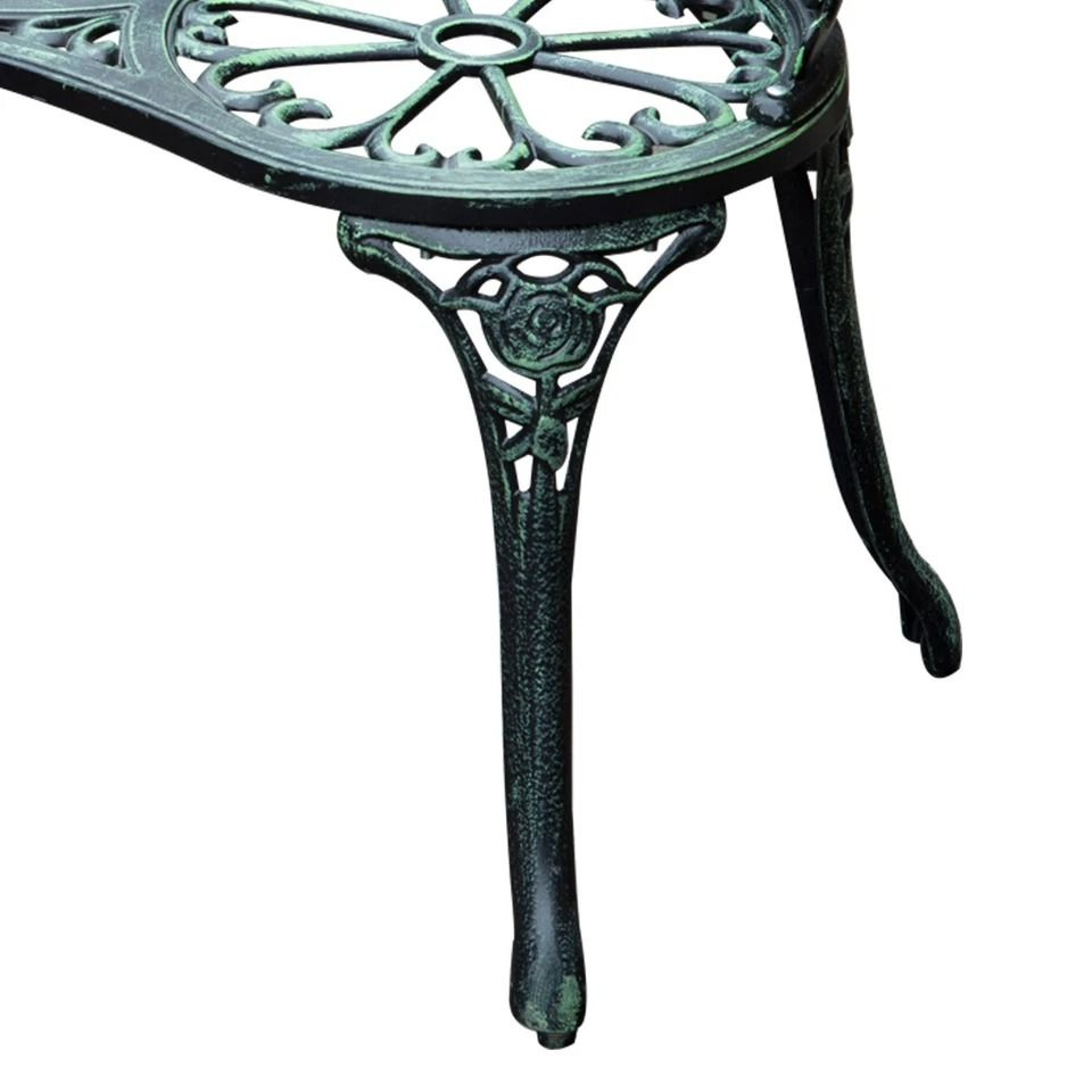 Vintage Cast Aluminum Garden Bench With Rose Design Outdoor Patio Seating 1