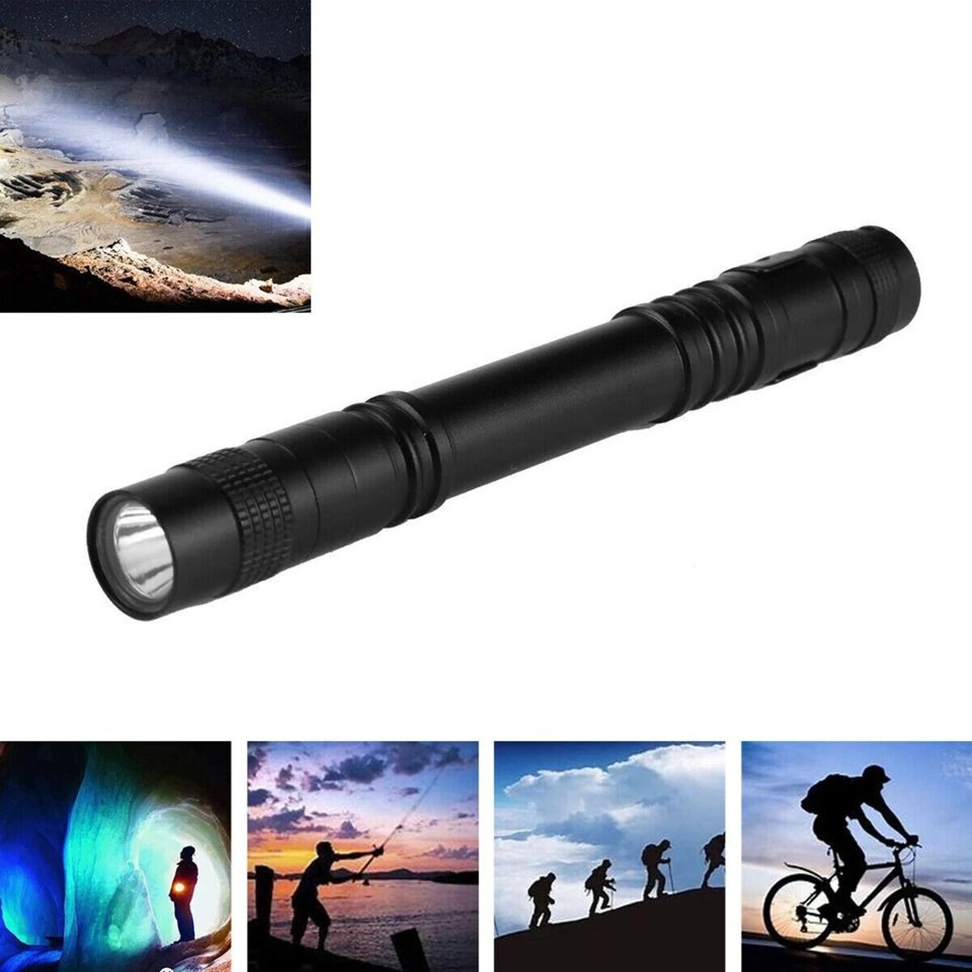 LED Mini Penlight Flashlight Pocket Clip Torch For Camping Emergency EDC 3