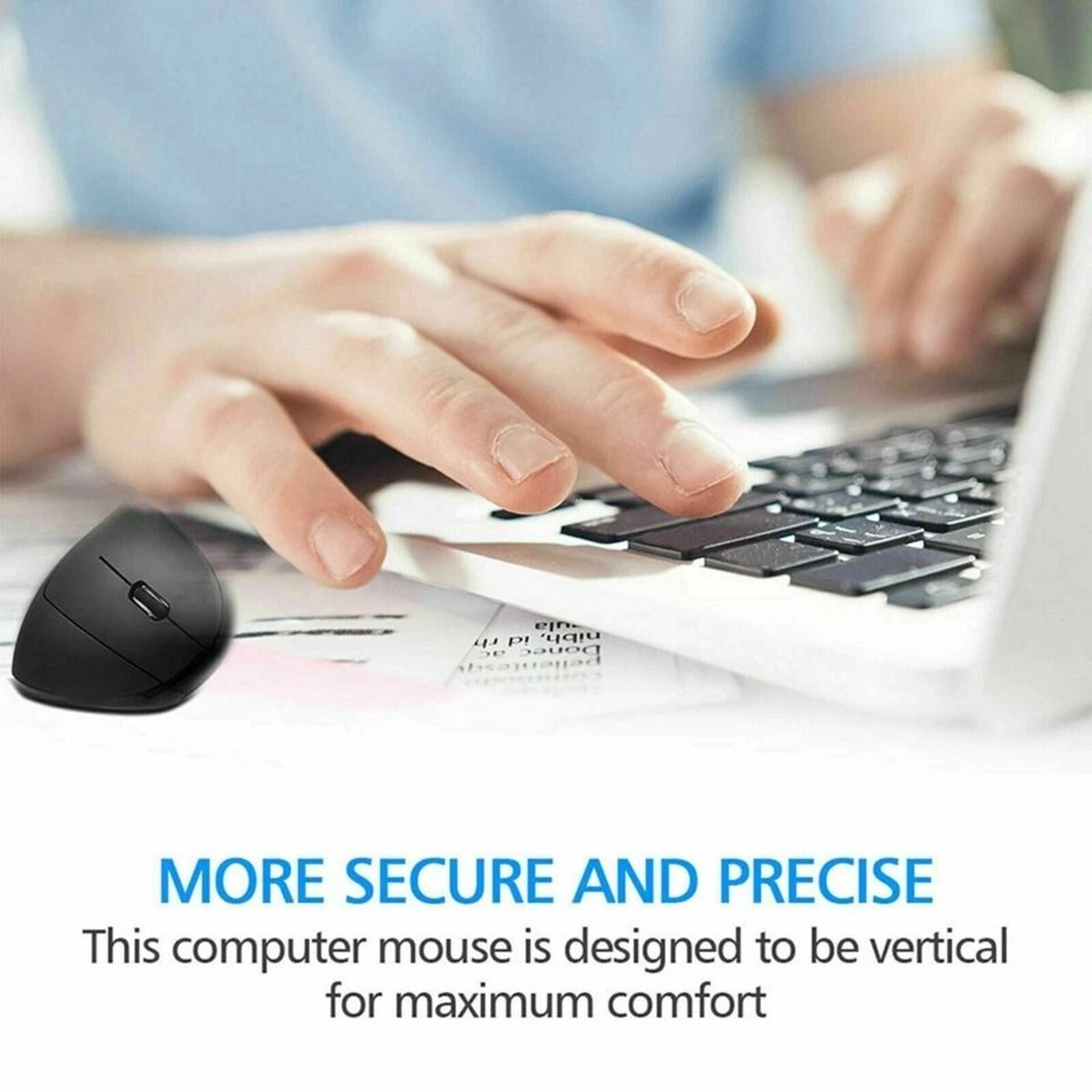 Ergonomic Vertical Wireless Mouse USB Adjustable DPI For Laptop PC Comfort 1