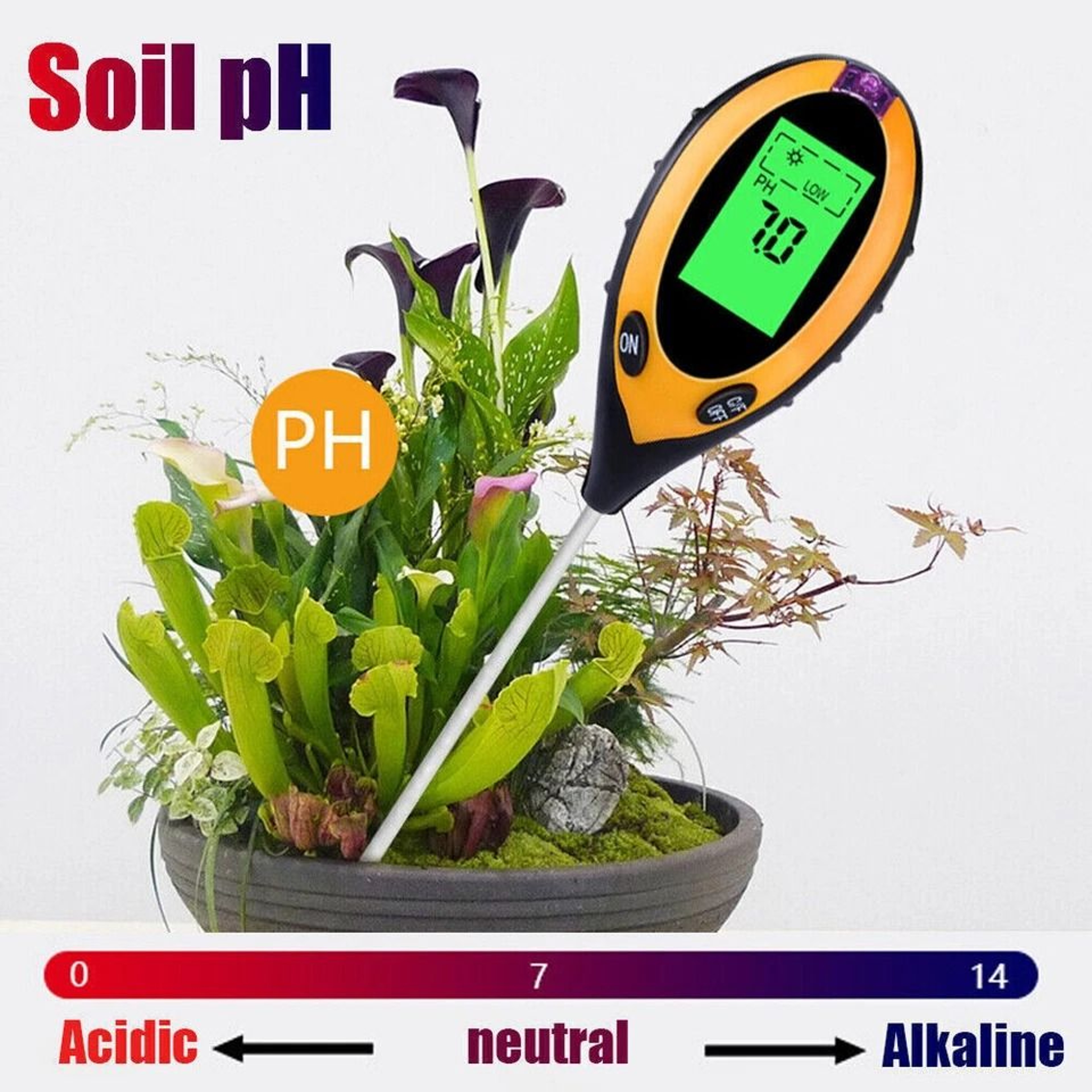 LCD Digital Soil Tester Moisture PH Light Temperature Meter For Garden  Plants 5