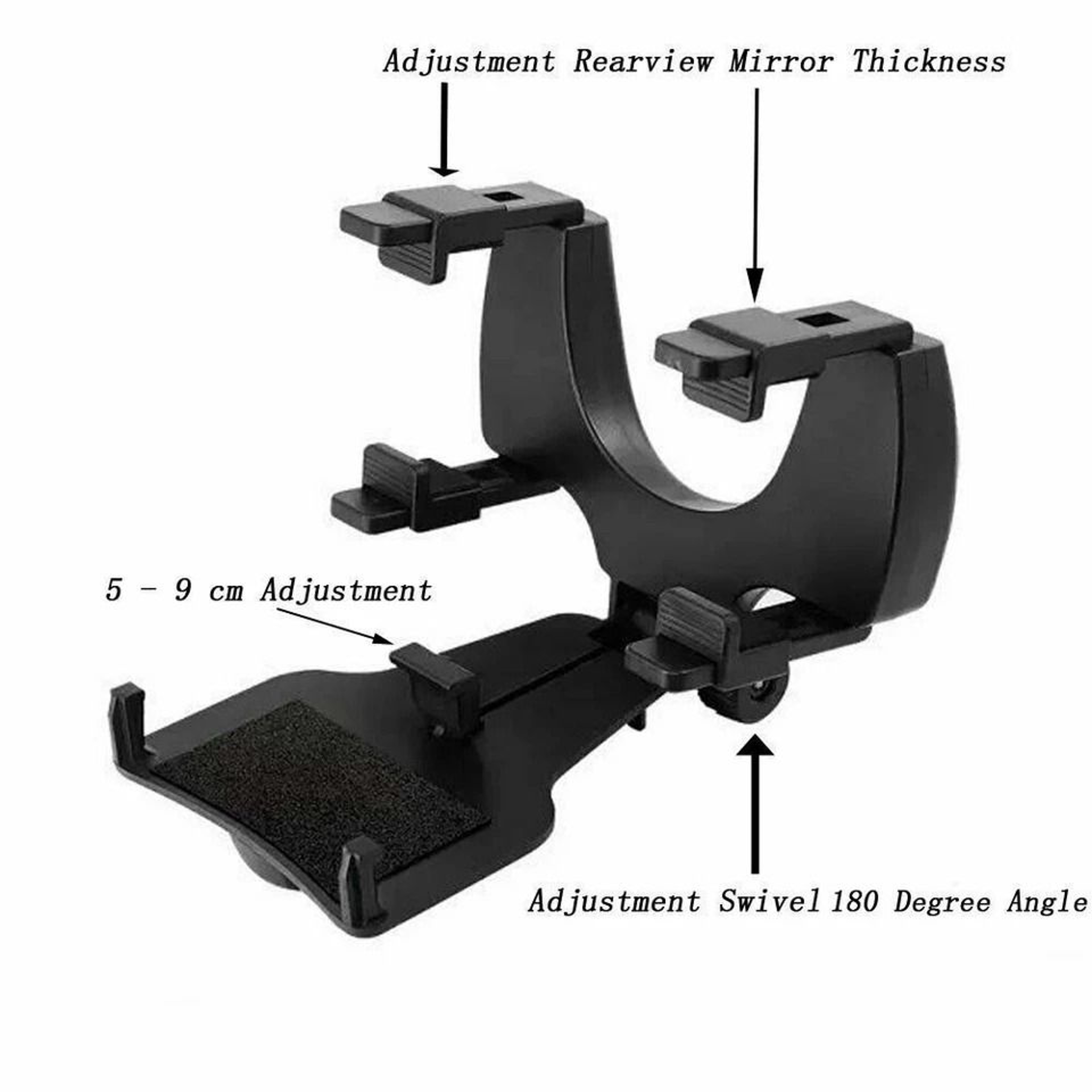 Universal Car Rearview Mirror Phone Holder Mount Hands Free Driving Cradle Adjustable Stand 6