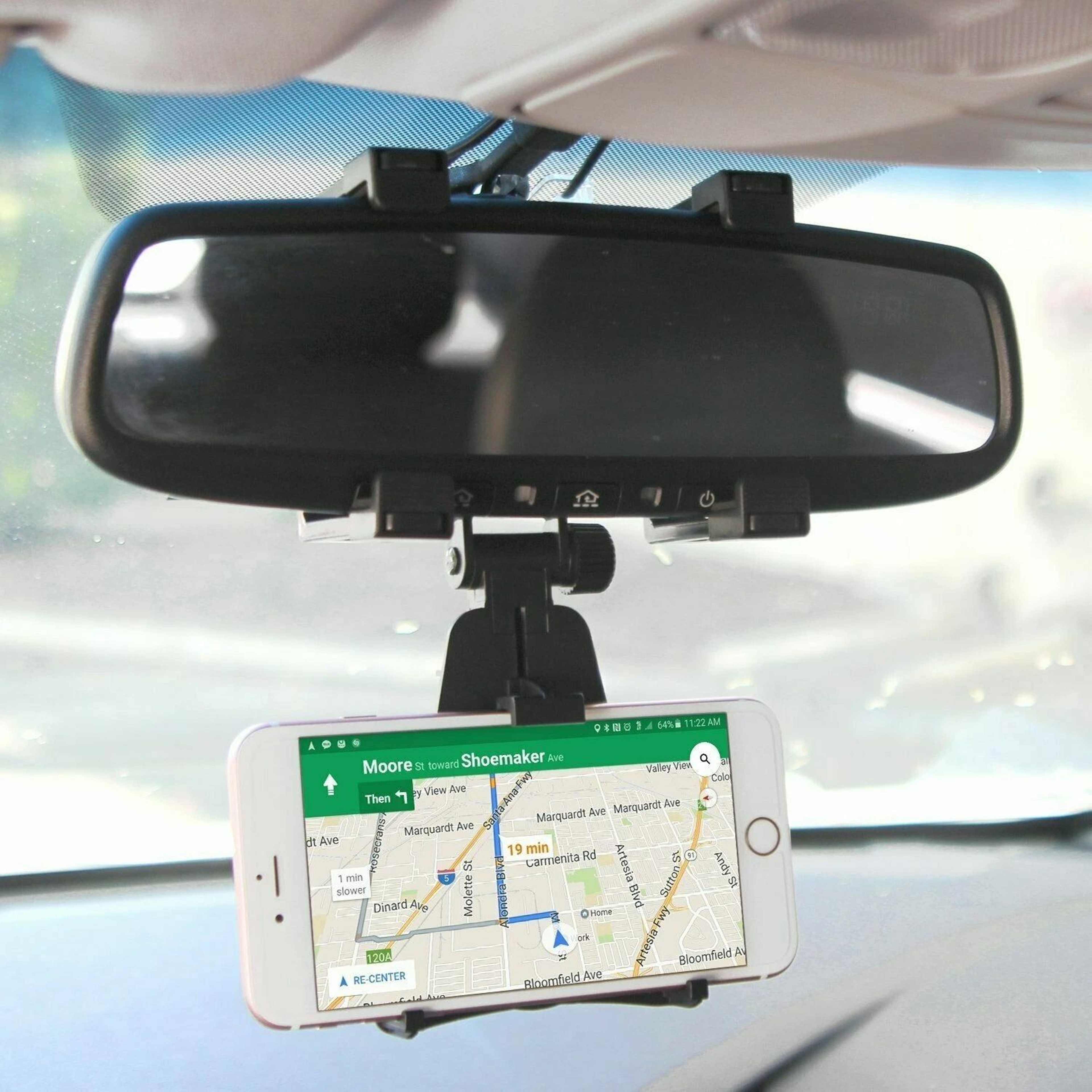 Universal Car Rearview Mirror Phone Holder Mount Hands Free Driving Cradle Adjustable Stand 0