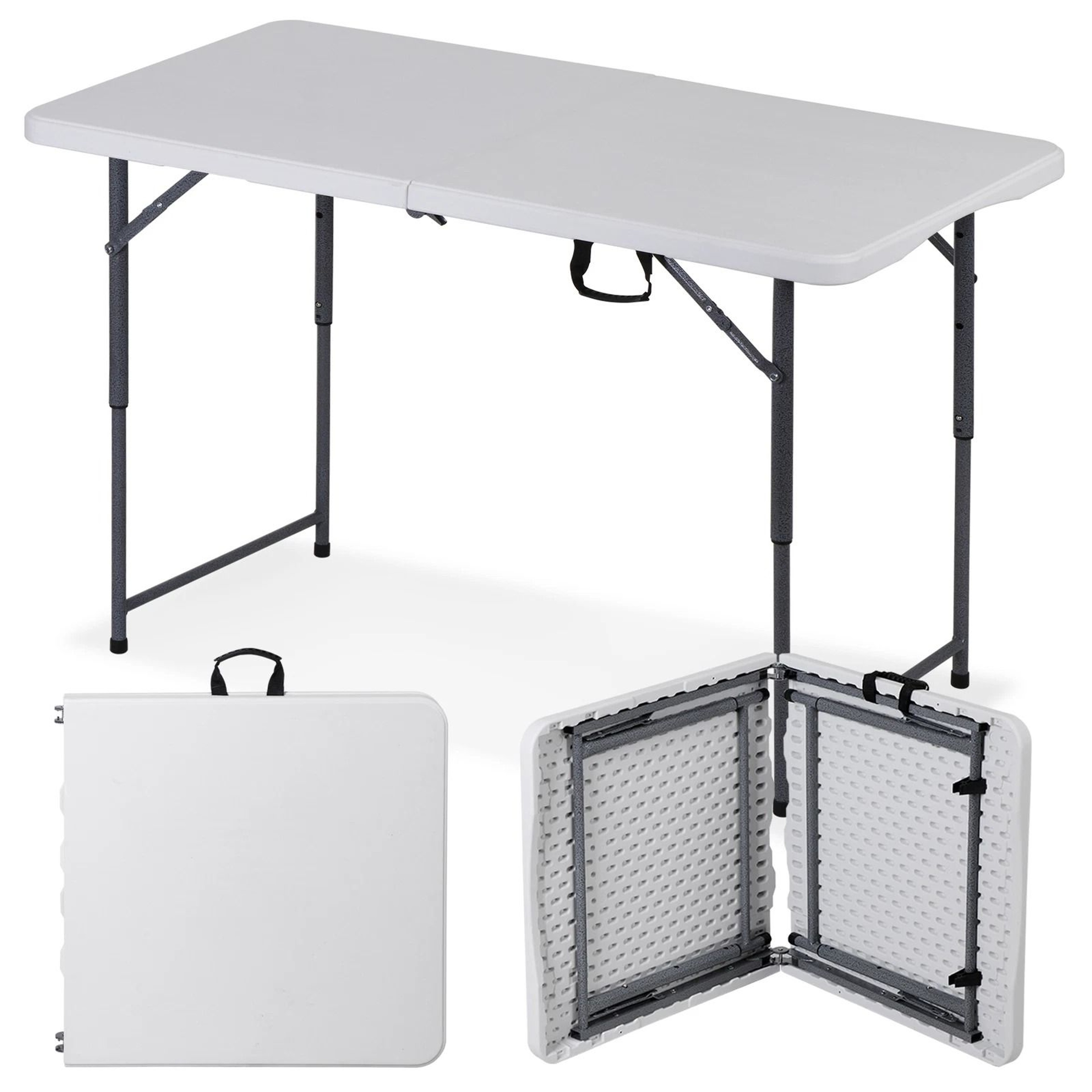 Portable Fold In Half Adjustable Folding Table Heavy Duty Plastic Camping Table 12