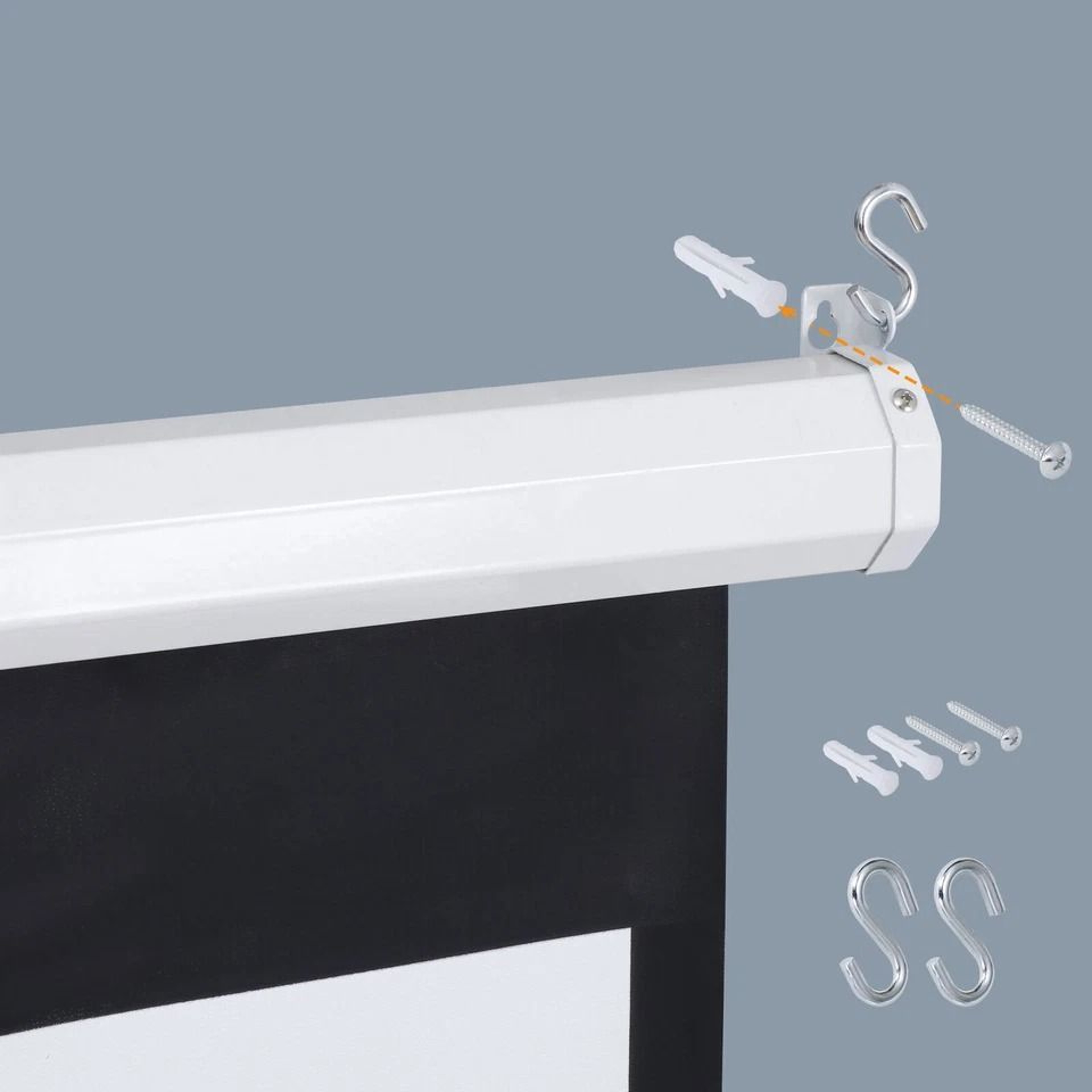 Manual Pull Down Projector Screen For Home Theater HD Movie Projection Screen 5