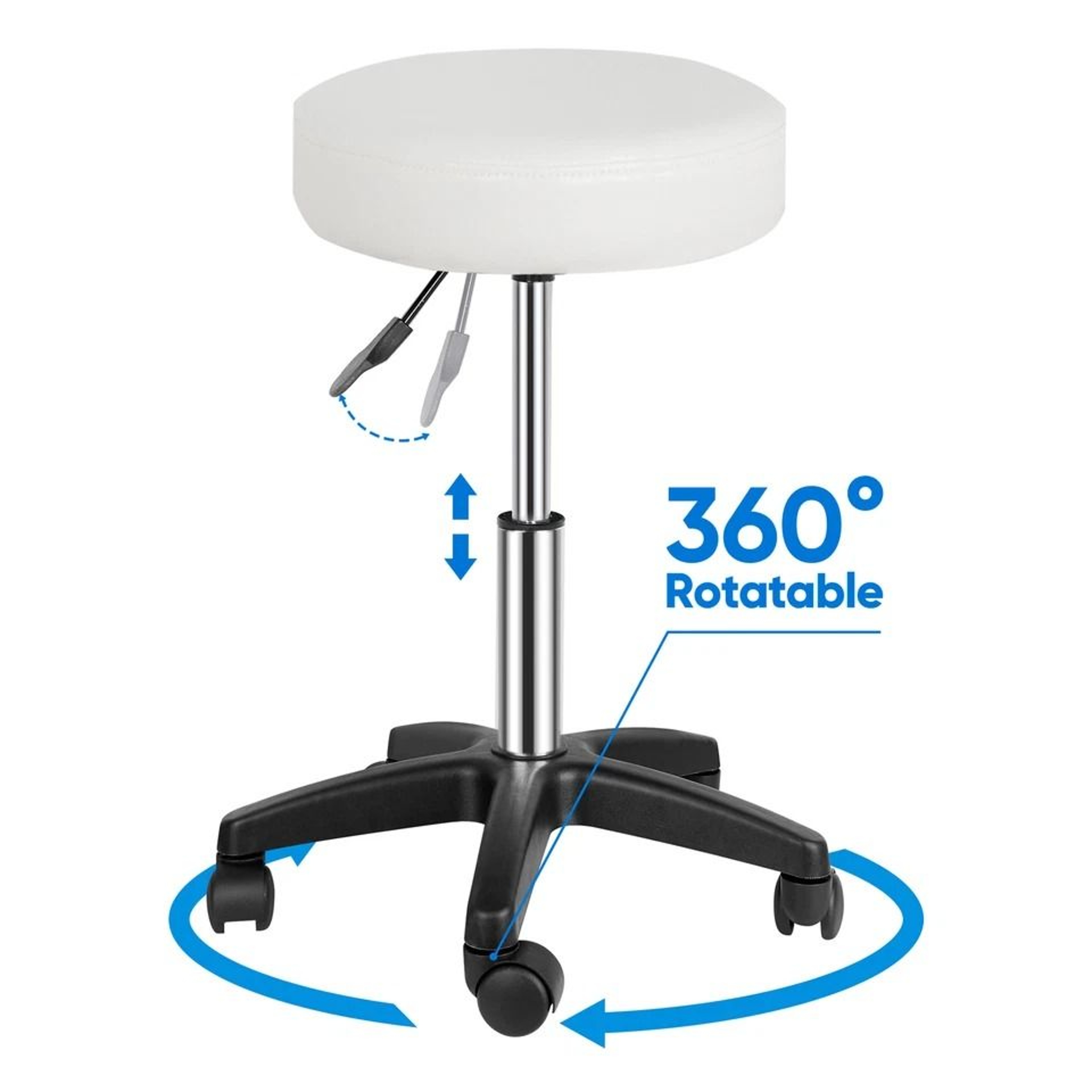 Adjustable Hydraulic Salon Stool Rolling Spa Chair 5