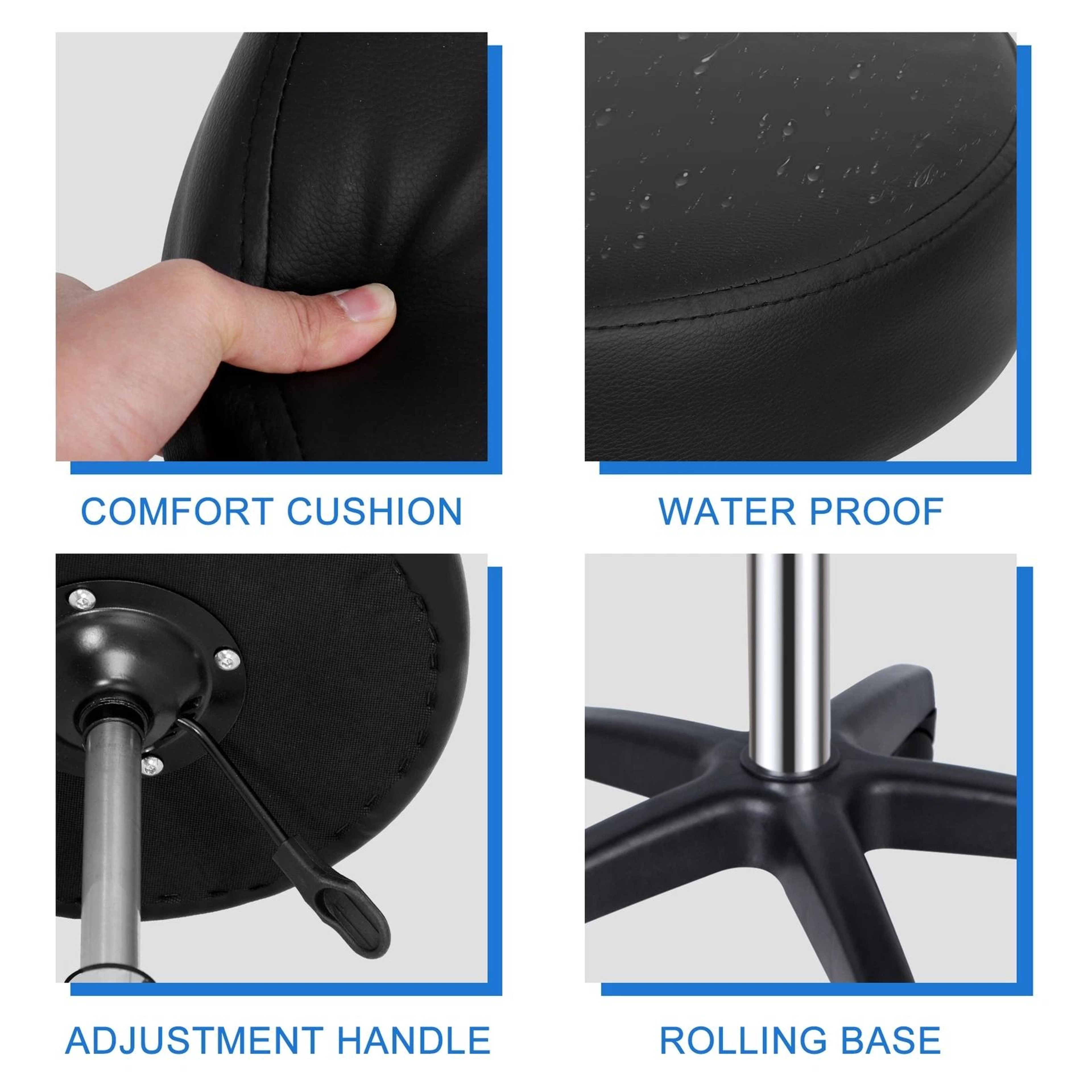 Adjustable Hydraulic Salon Stool Rolling Swivel Spa Chair With Wheels For Tattoo Massage 8