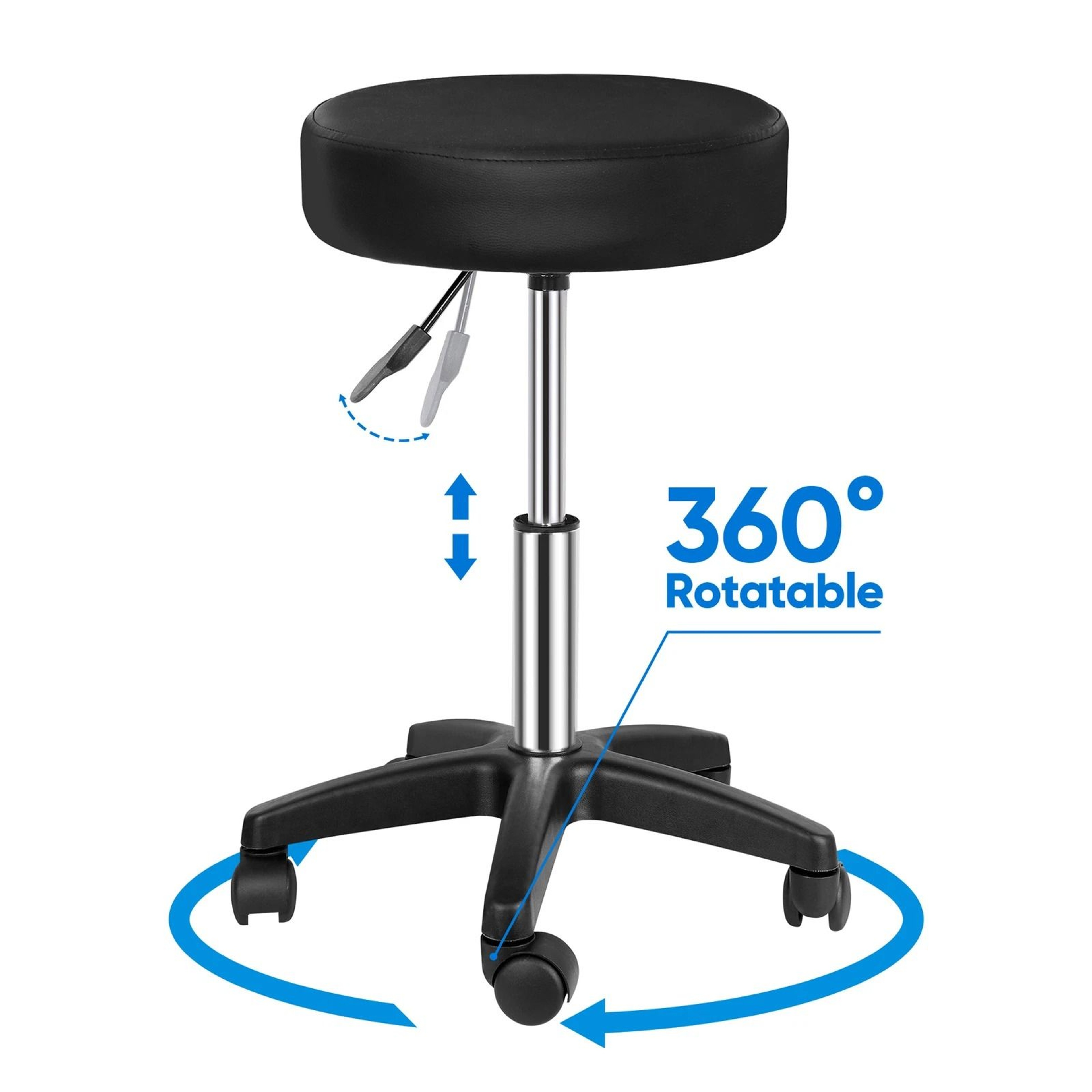 Adjustable Hydraulic Salon Stool Rolling Swivel Spa Chair With Wheels For Tattoo Massage 9