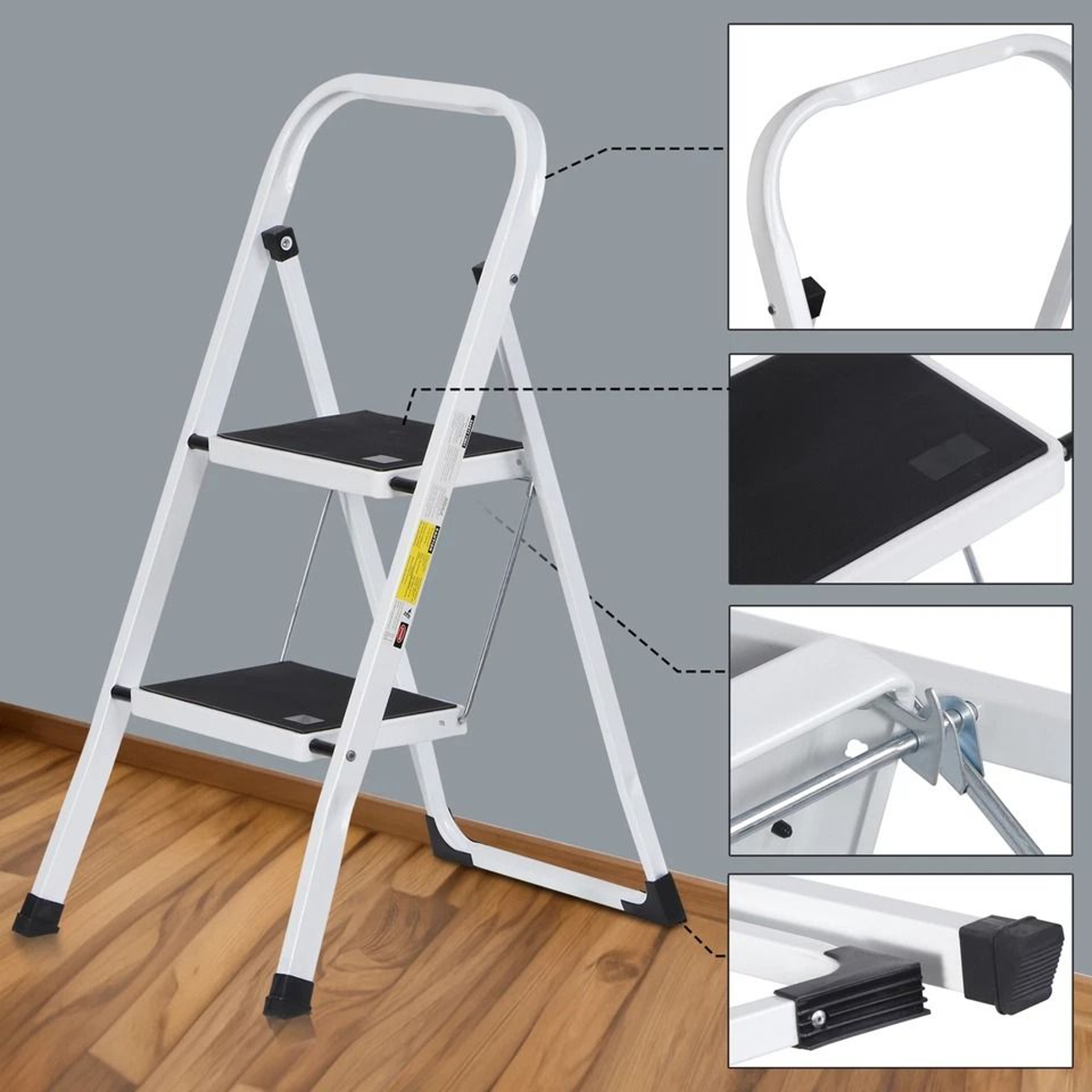 Heavy Duty Folding Step Ladder With Anti Slip Pedal Portable Steel Step Stool Ladder For Home  Kitc 3