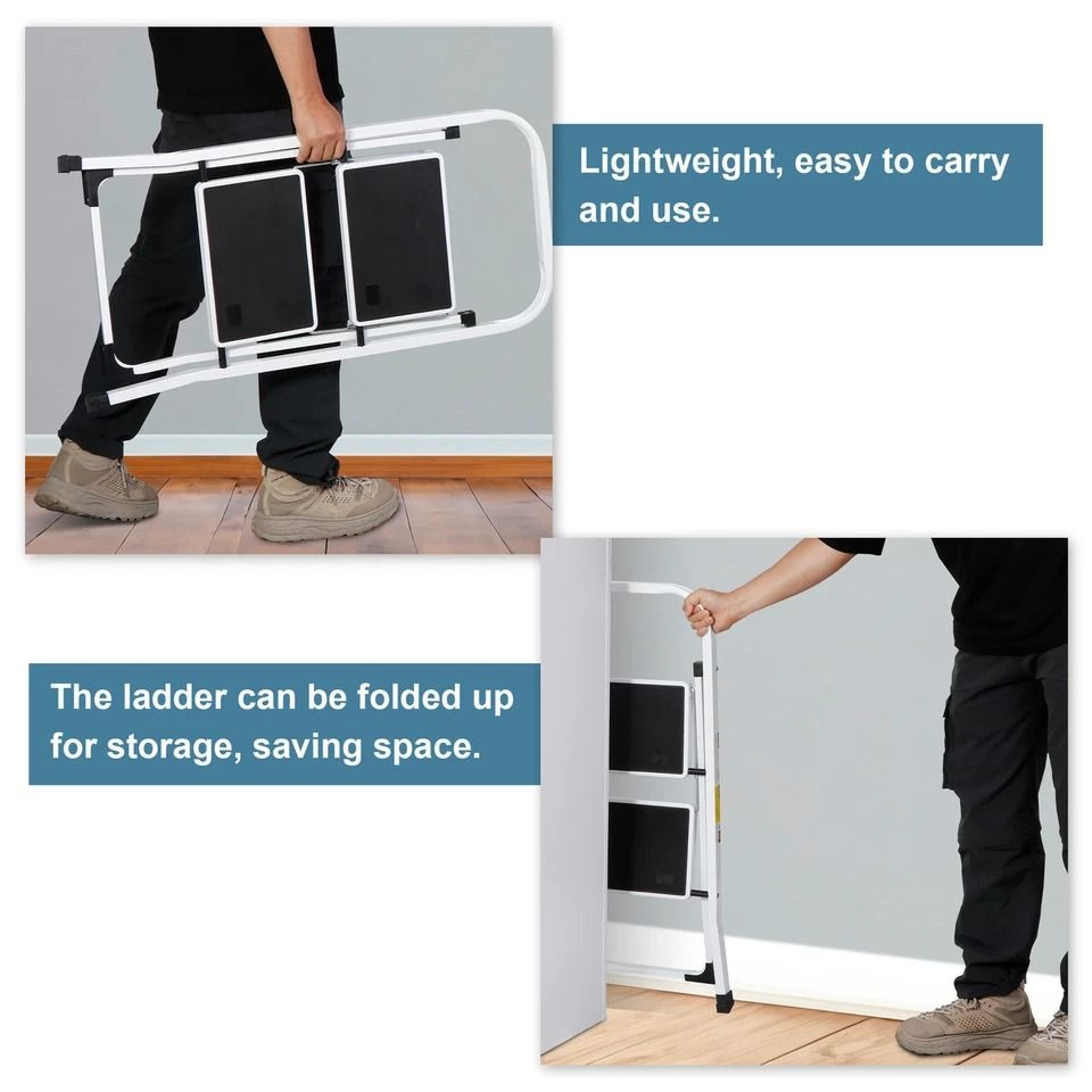 Heavy Duty Folding Step Ladder With Anti Slip Pedal Portable Steel Step Stool Ladder For Home  Kitc 7