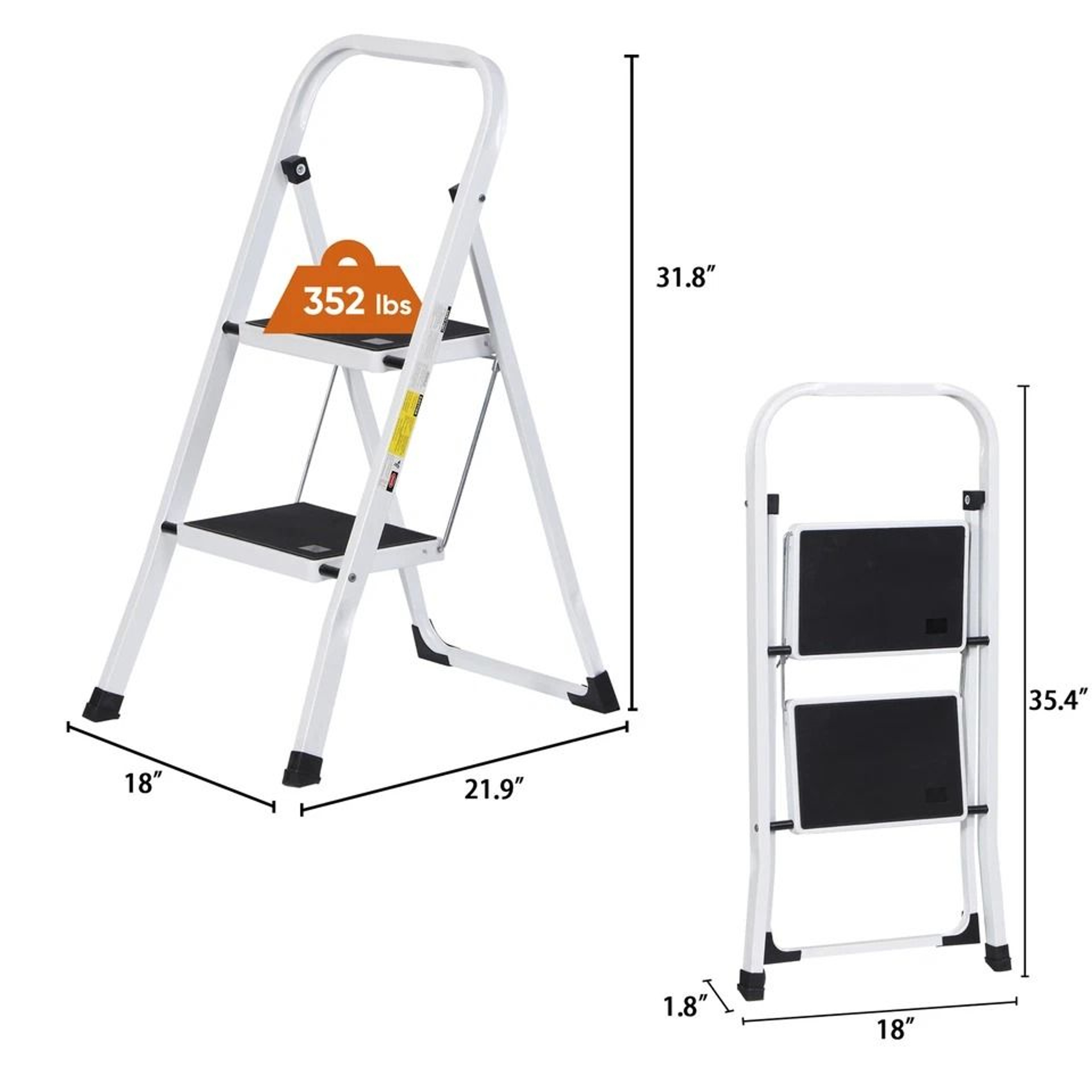 Heavy Duty Folding Step Ladder With Anti Slip Pedal Portable Steel Step Stool Ladder For Home  Kitc 4