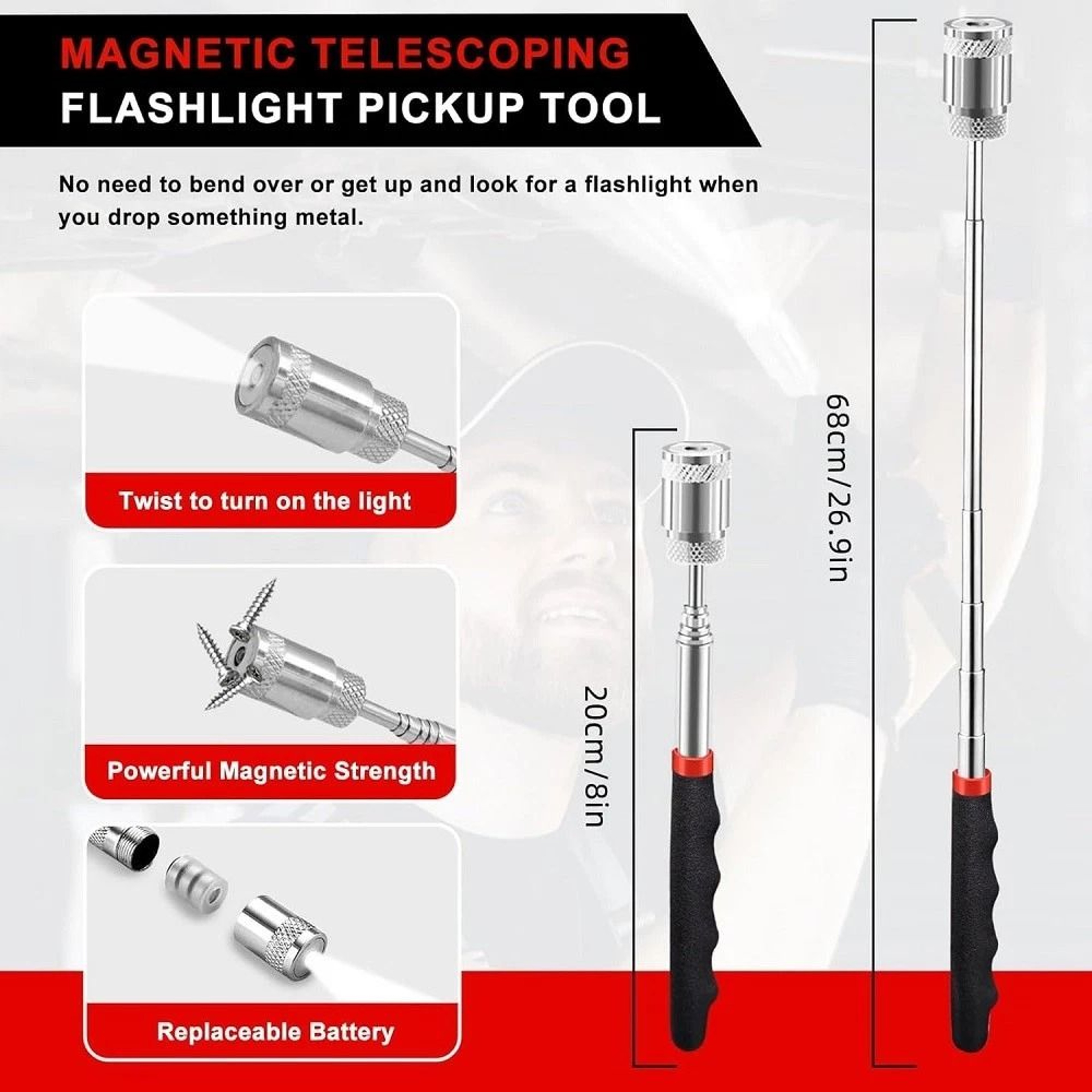 Pick  Hook Set With Magnetic Telescoping Tool Kit For Automotive  DIY Repairs 2