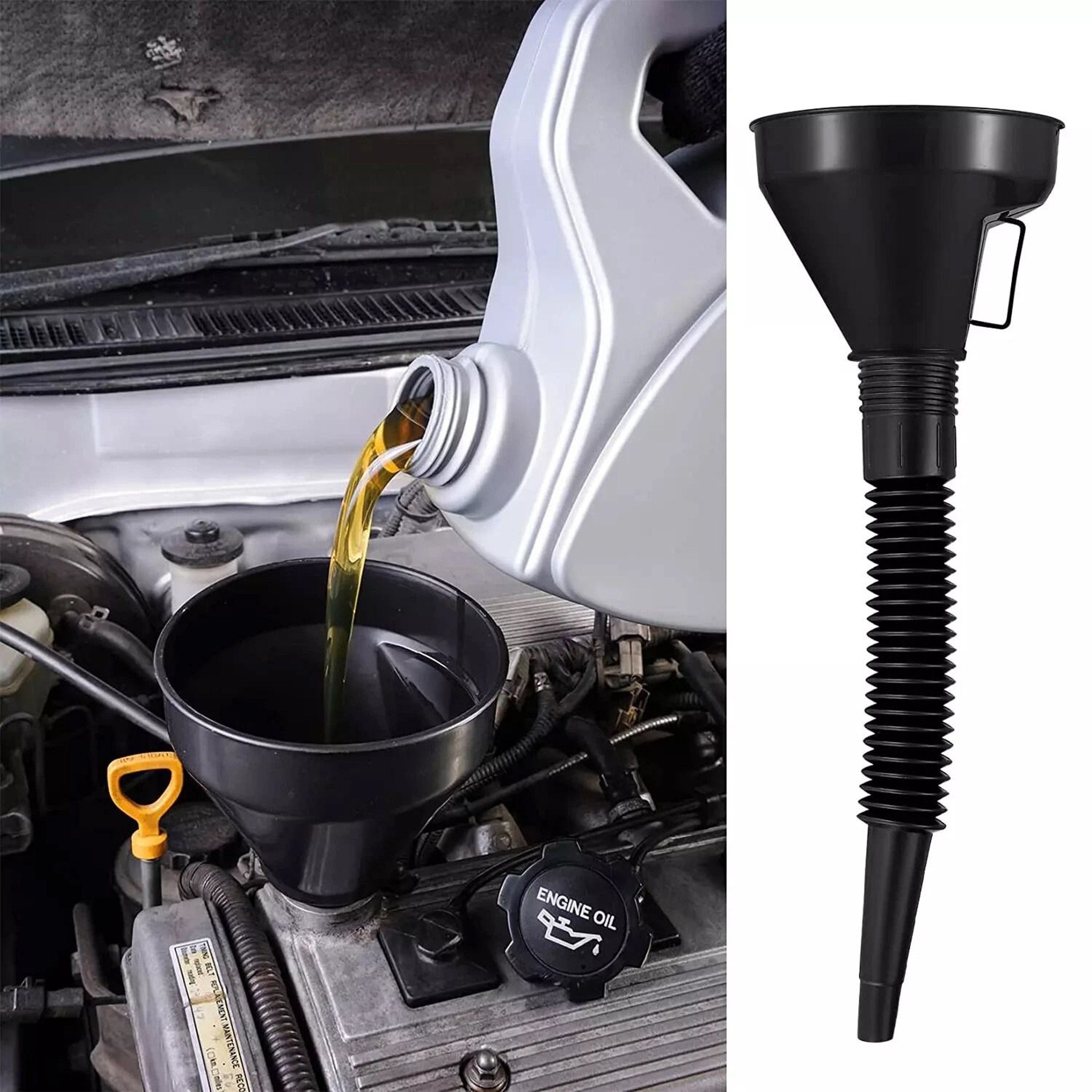 Universal Car Funnel Set With Filter Perfect For Oil Diesel Petrol  Gasoline Refueling 1