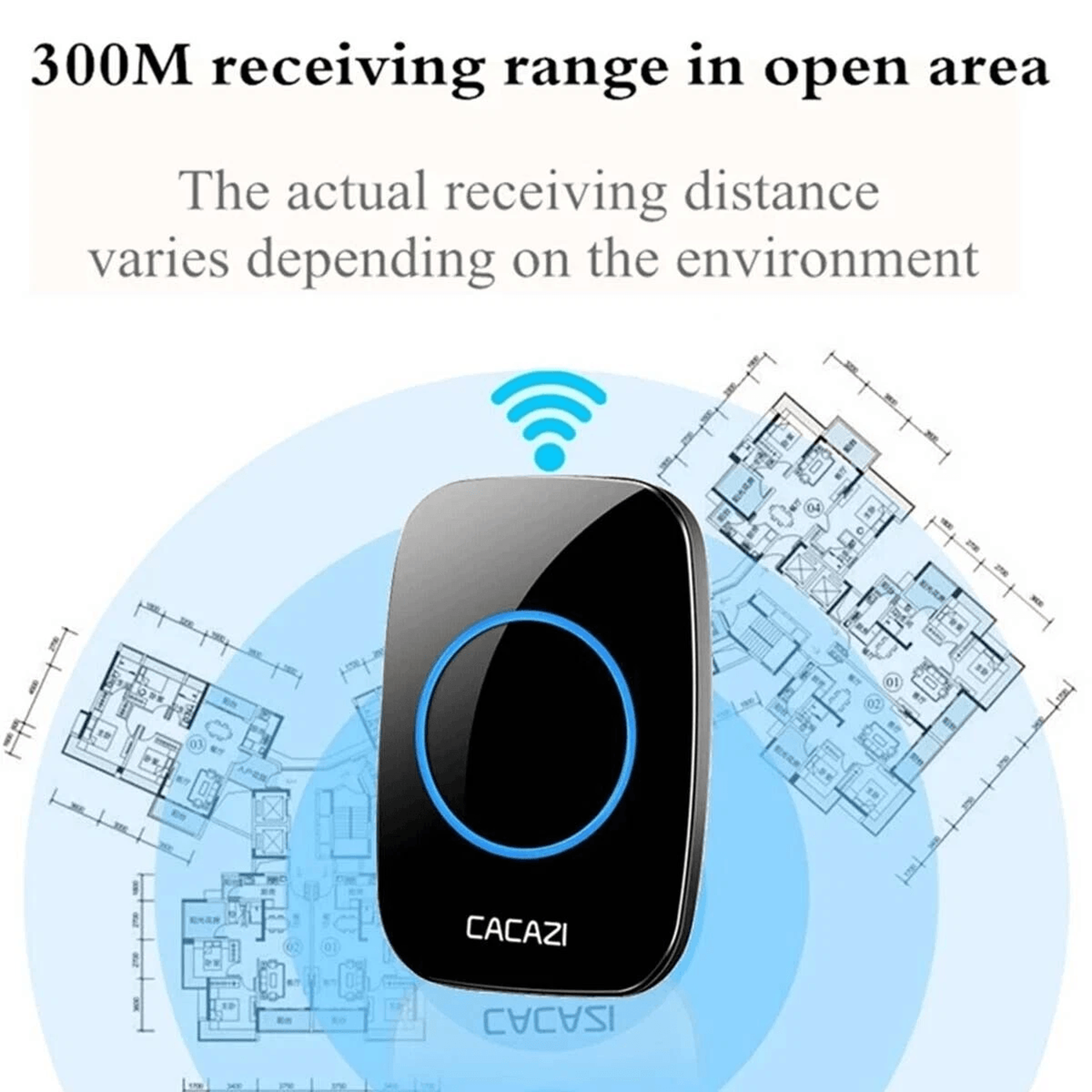 Wireless Doorbell Chime Waterproof Receiver With Adjustable Volume Range Easy Installation For Home