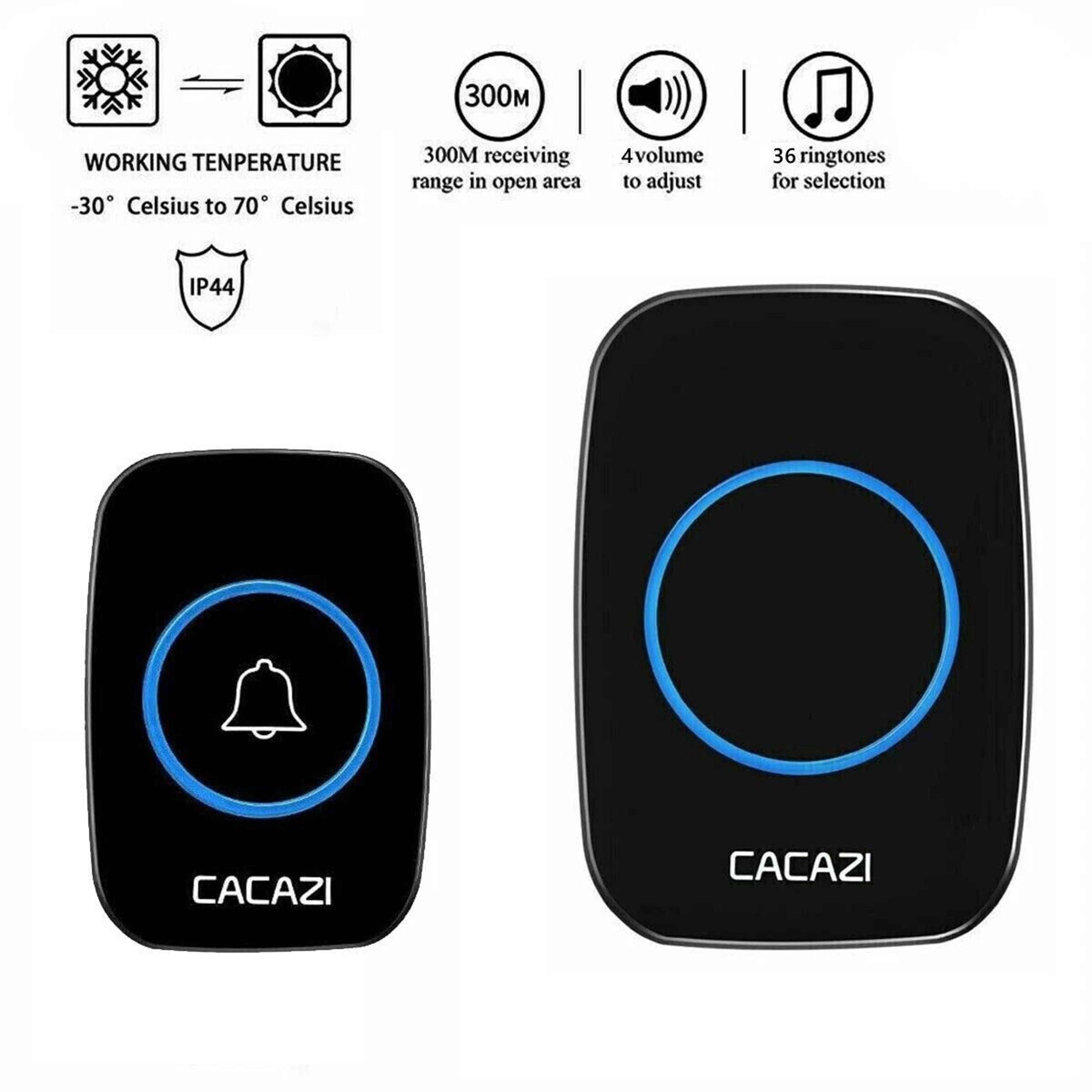 Wireless Doorbell Chime Waterproof Receiver With Adjustable Volume Range Easy Installation For Home