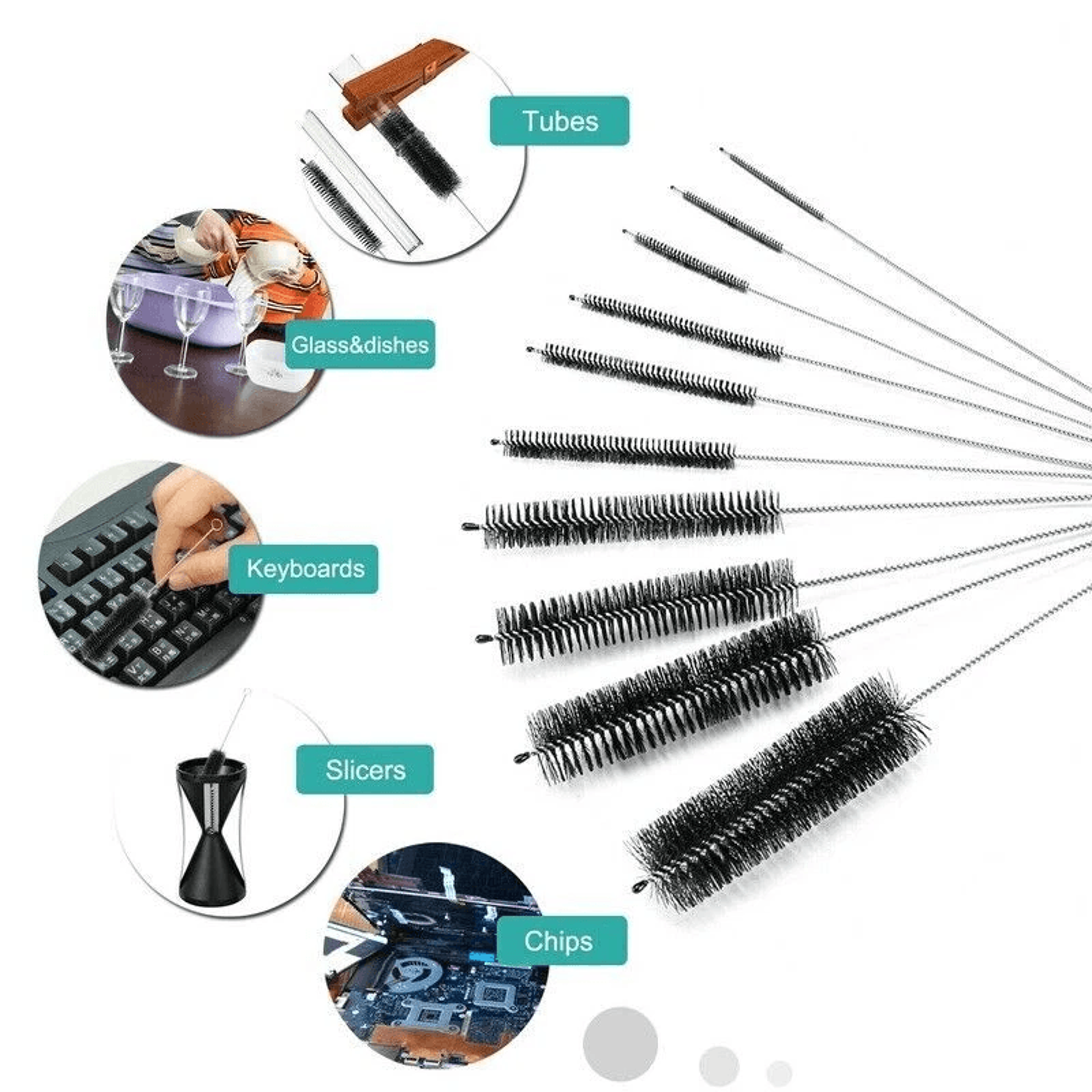 Bottle Cleaner Brushes Set Pipe Bong And Glass Tube Cleaner Brushes For Household Use 2