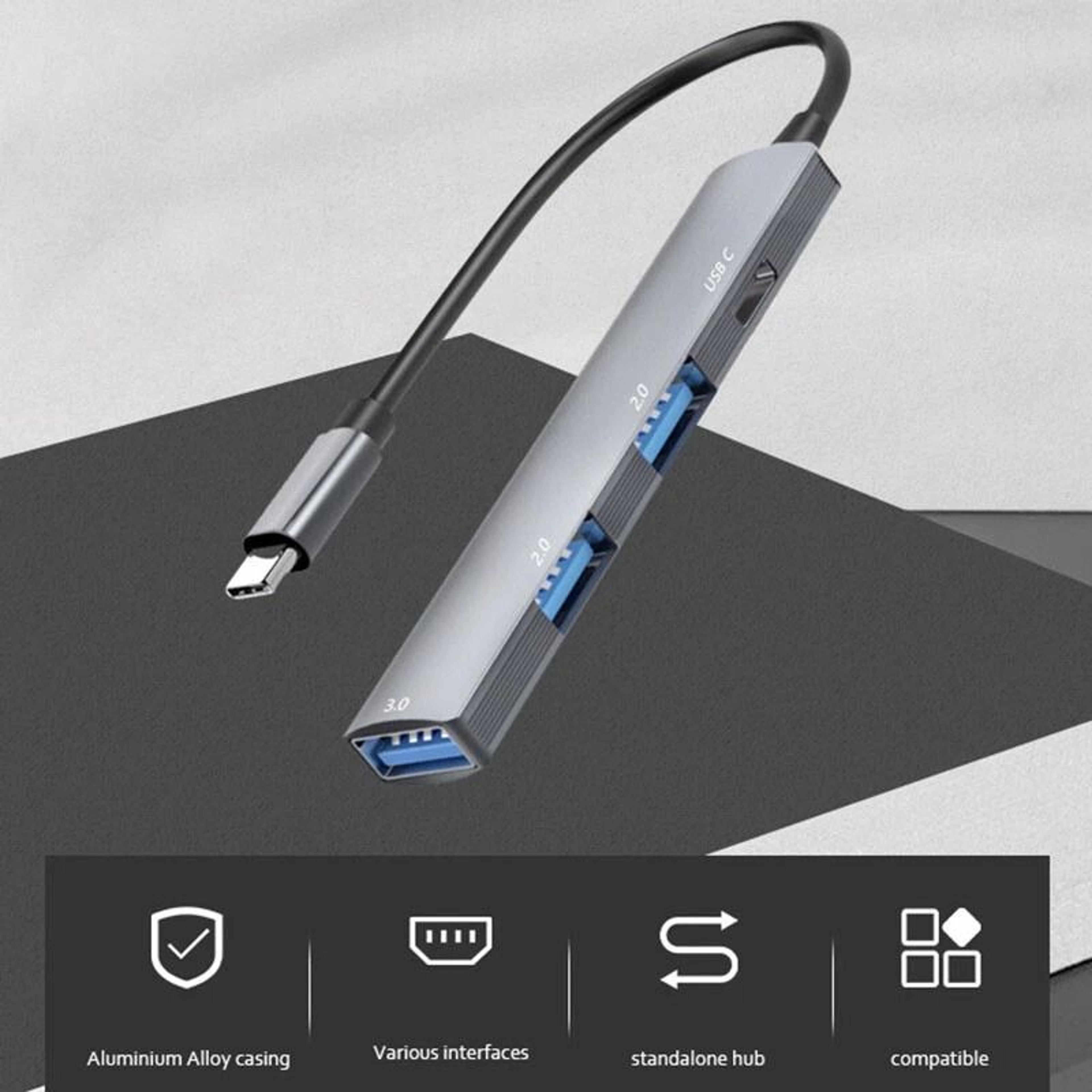 USB C Hub Ports Adapter For MacBook Pro Samsung  More Type C To USB Hub 5
