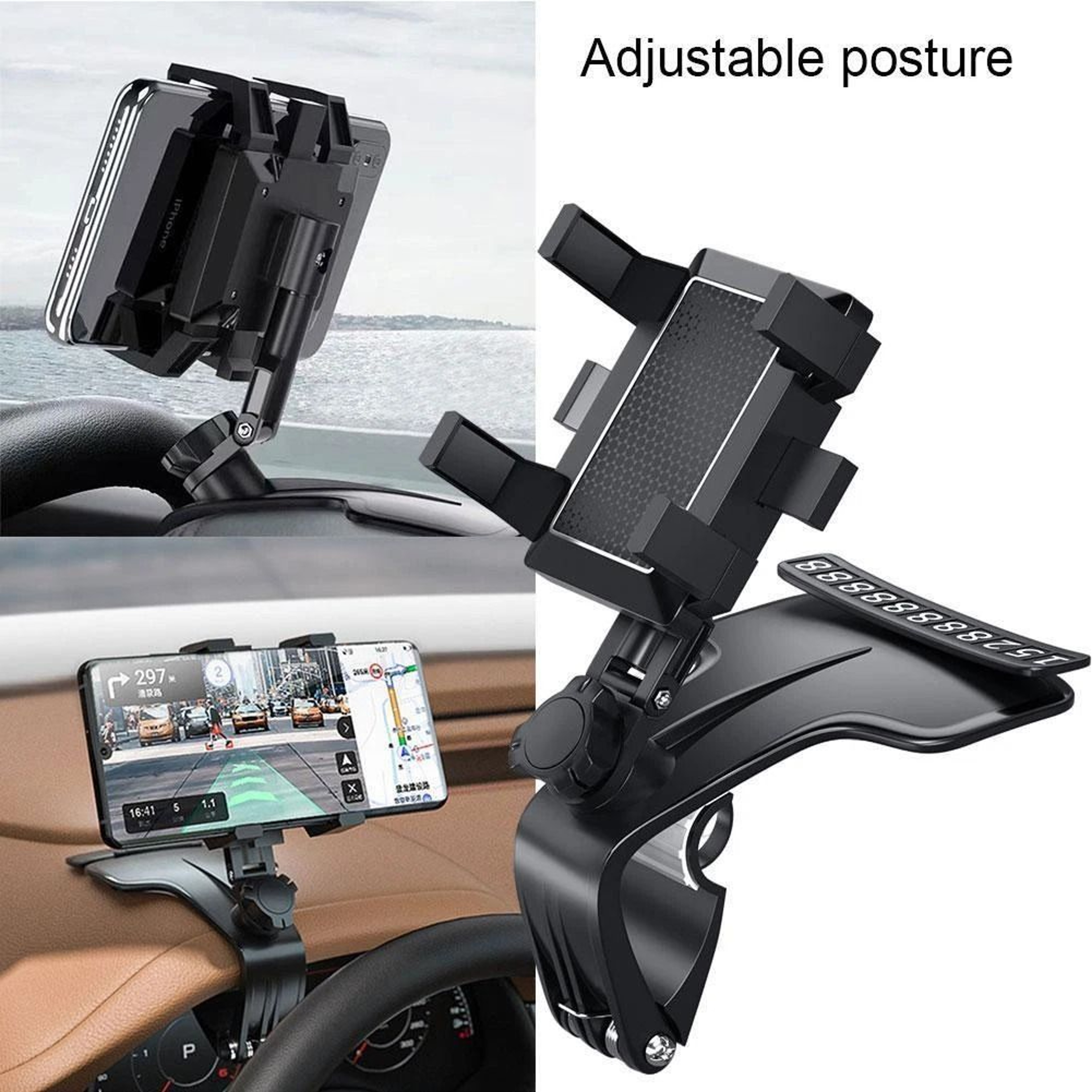 Universal Car Dashboard Mount For Cell Phones  GPS Adjustable Cradle Clip 5