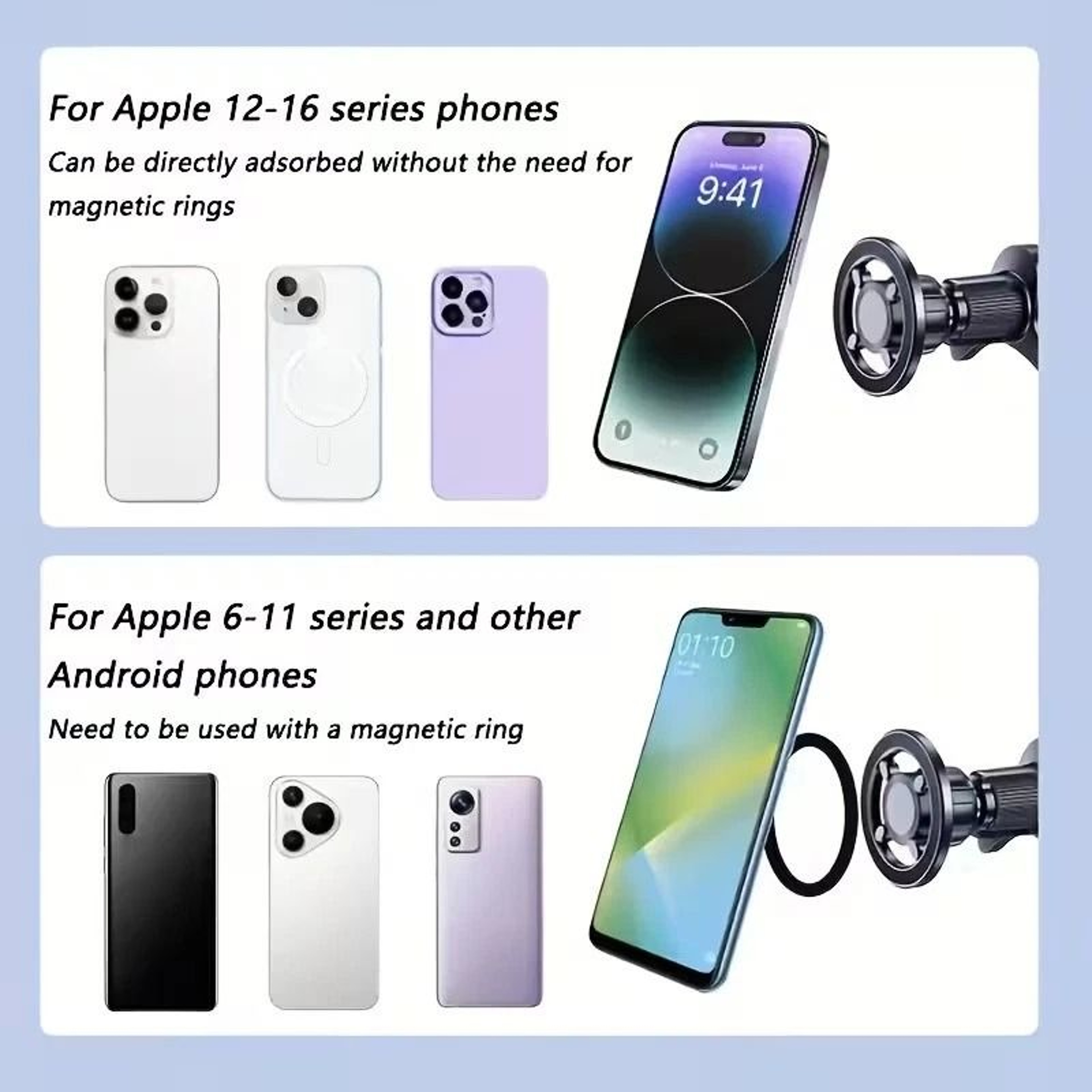 MagSafe Car Mount Magnetic Phone Holder For Air Vent And Dashboard With Rotation 4