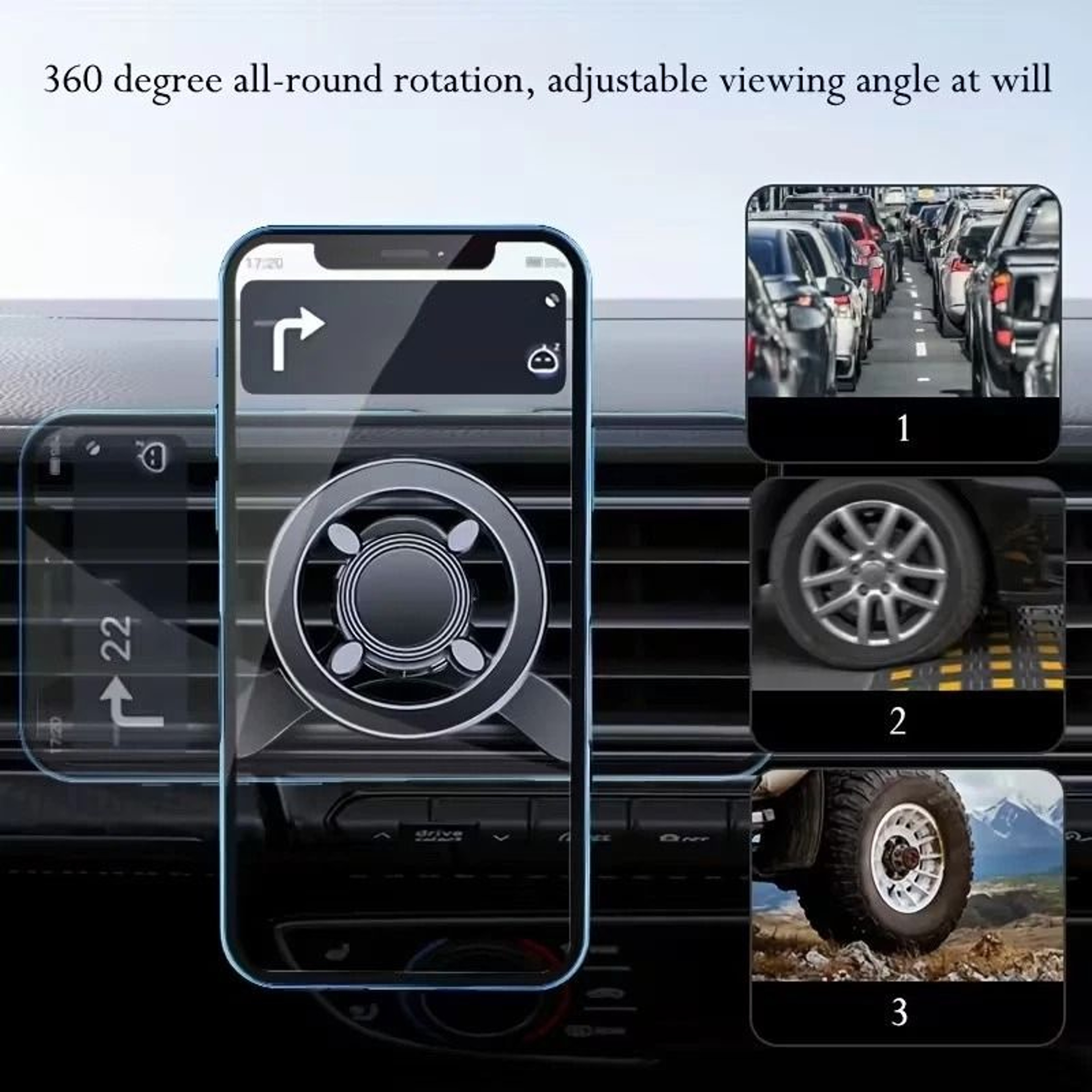MagSafe Car Mount Magnetic Phone Holder For Air Vent And Dashboard With Rotation 10