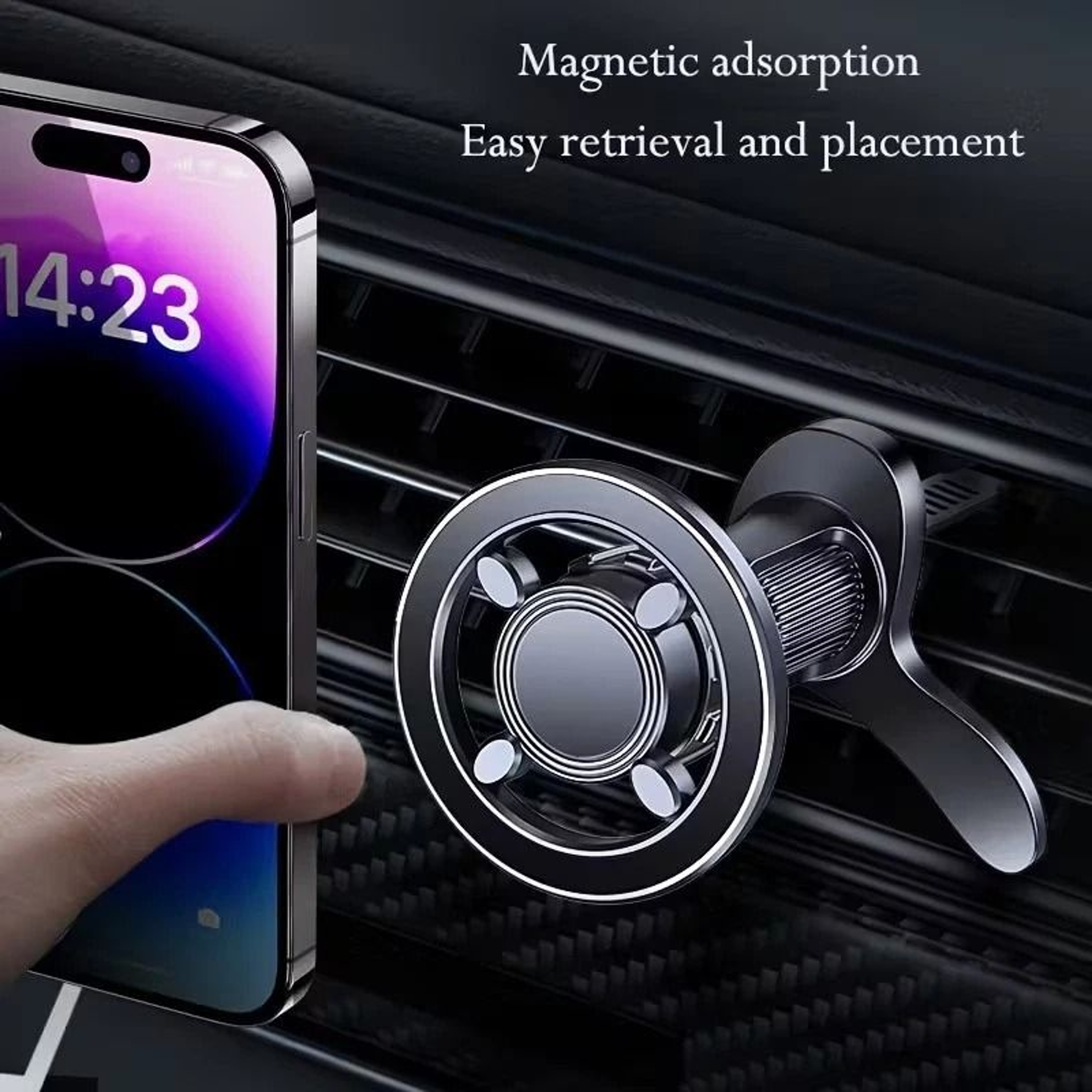 MagSafe Car Mount Magnetic Phone Holder For Air Vent And Dashboard With Rotation 2