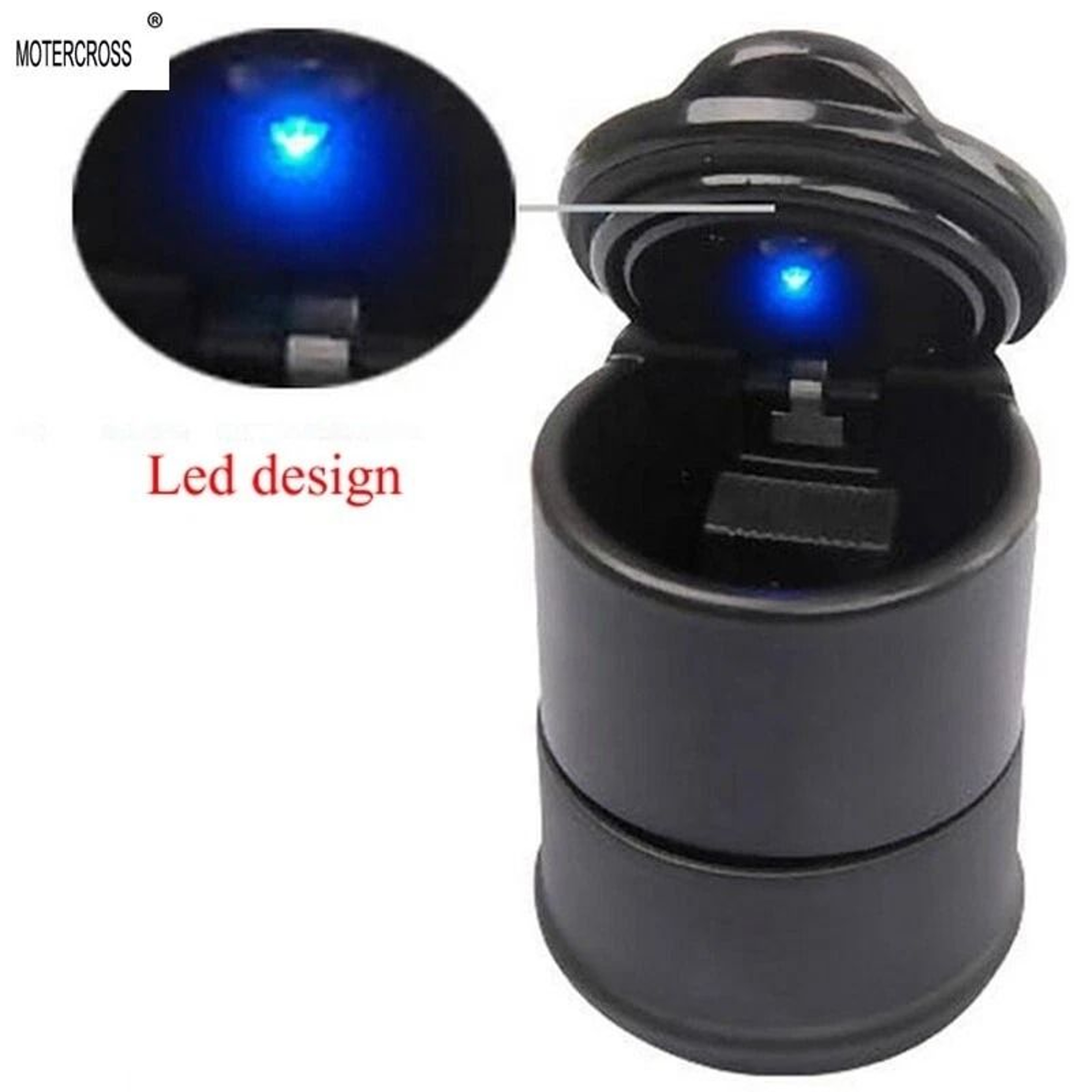 Portable LED Car Ashtray With Lid For Car Cup Holder Home  Office 3