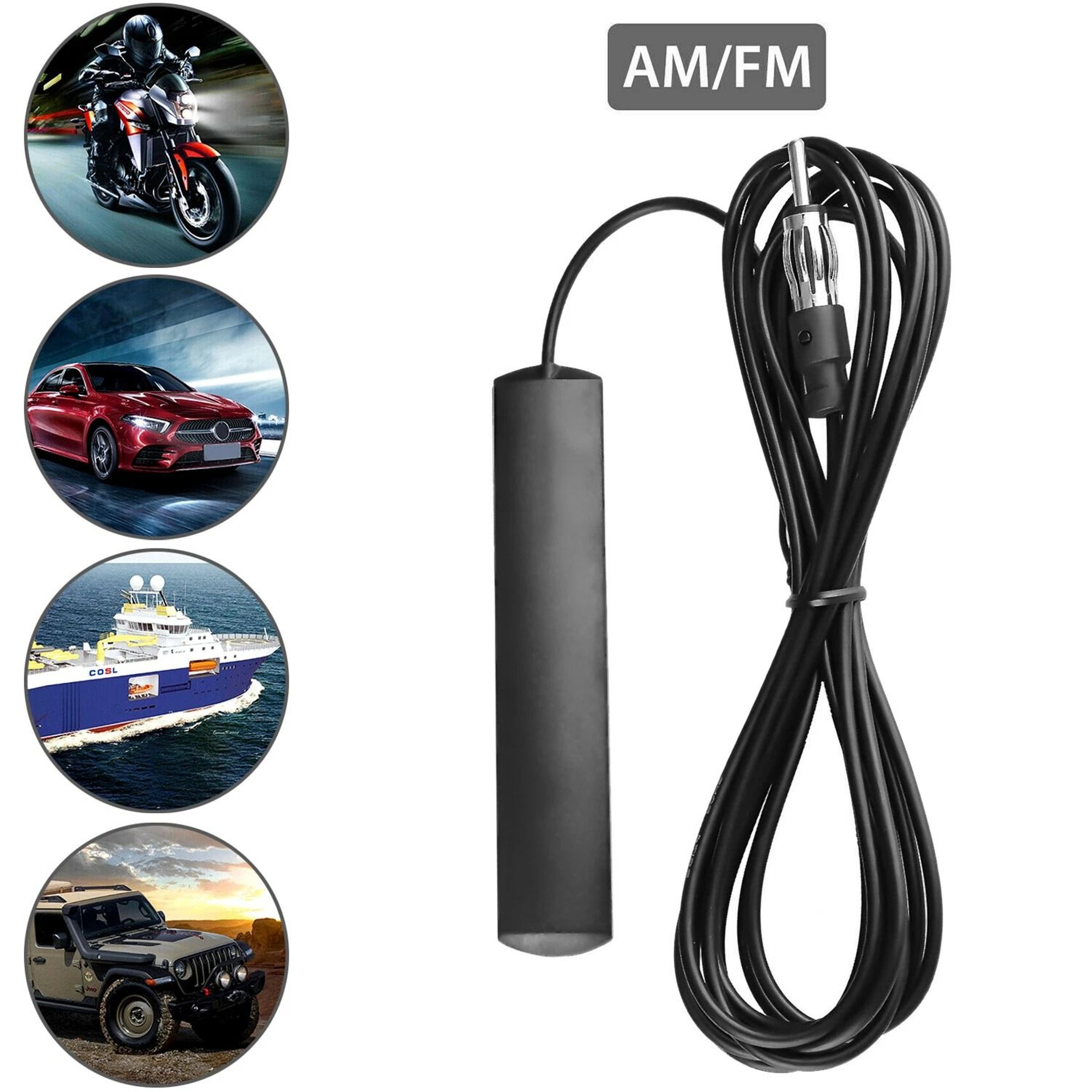 Hidden Car Antenna AM FM Stealth Windshield Radio Antenna For Car Truck Motorcycle Boat 7