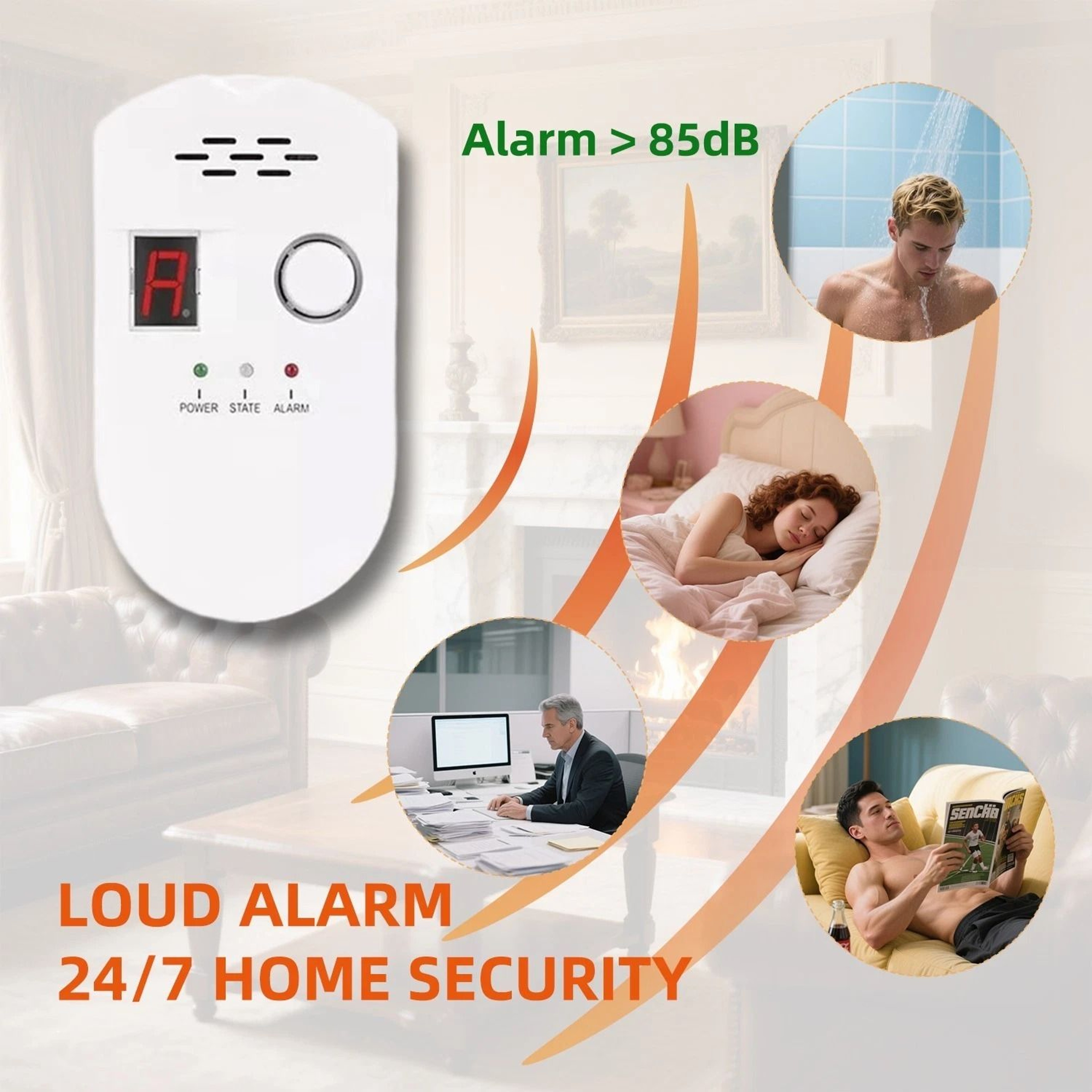 Plug In Natural Gas Leak Detector Alarm For Propane Methane And LPG Home Safety 4
