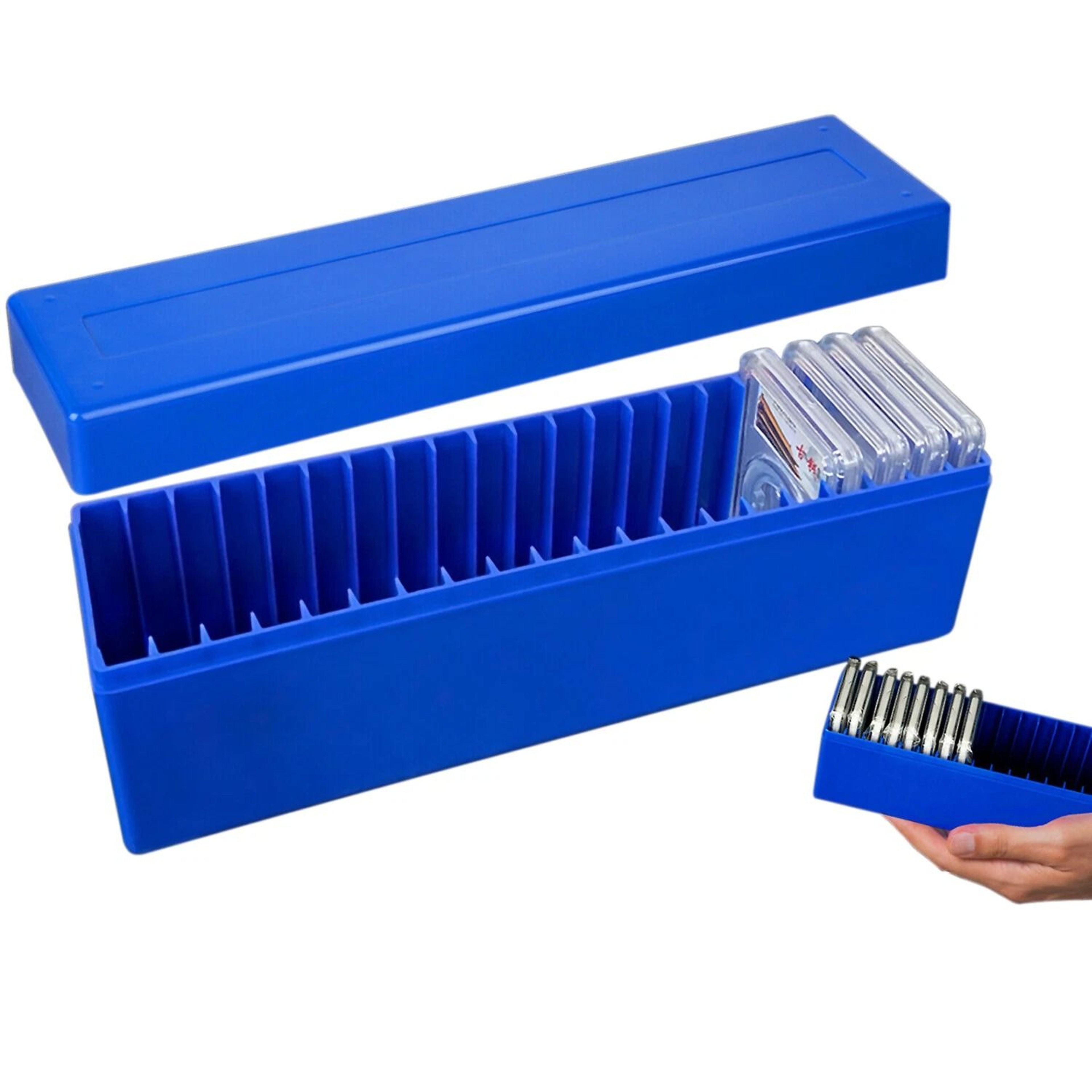 Blue Coin Slab Storage Box For PCGS NGC Holders Durable ABS Case 3