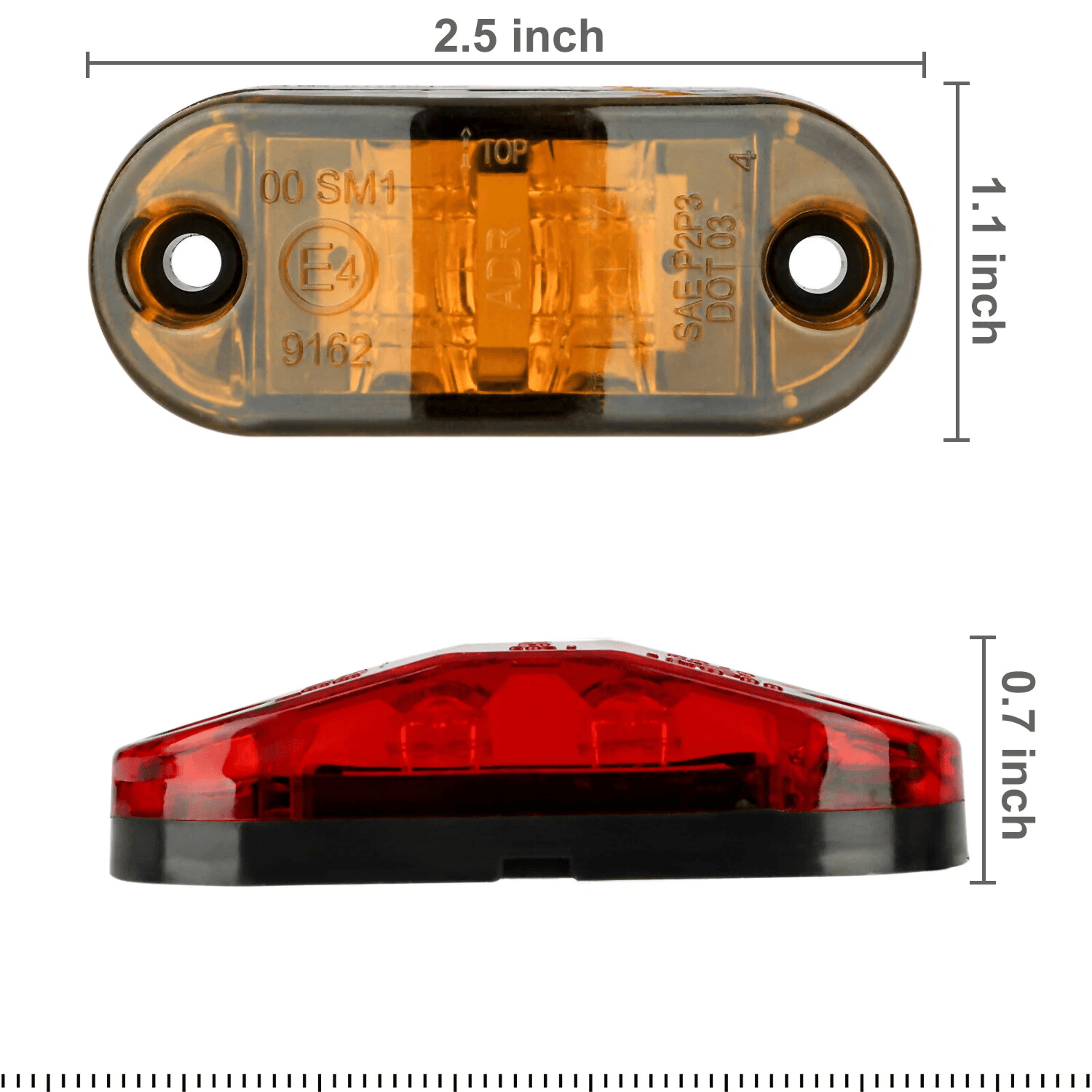 LED Marker Lights Set For Trailer RV Truck Oval Clearance Lights 8
