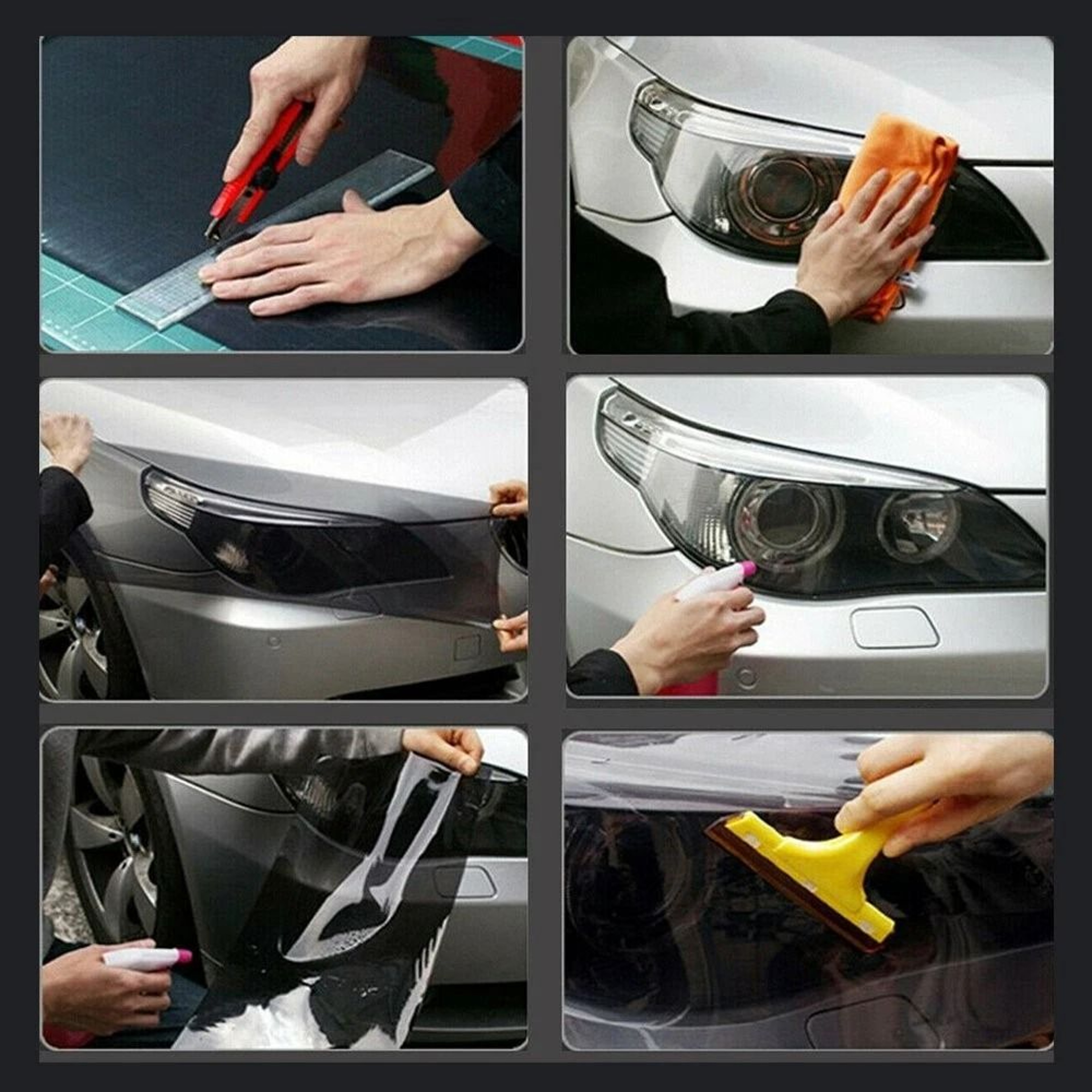 Smoke Vinyl Wrap For Headlights Taillights And Fog Lights Universal Tint Film 2