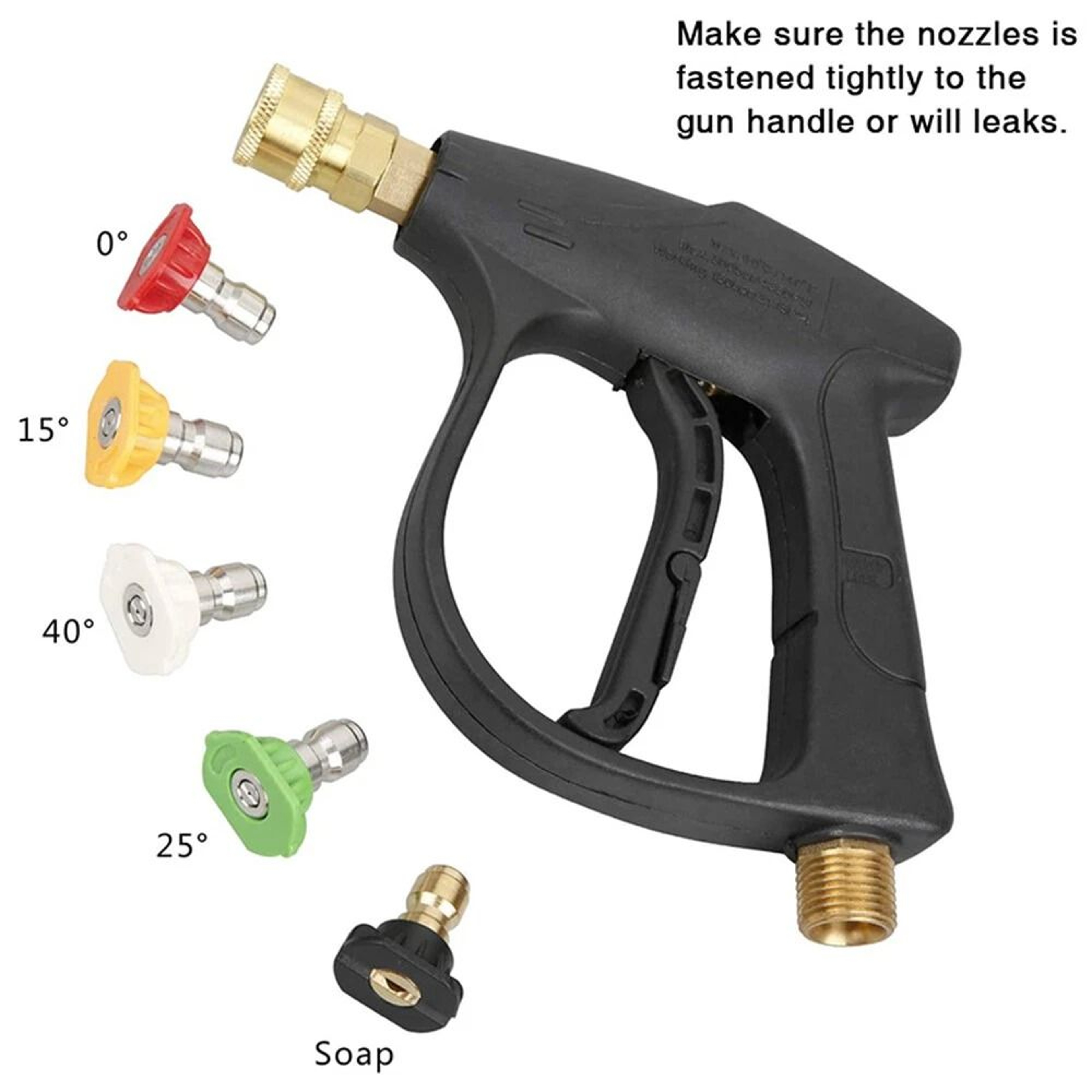 Pressure Washer Foam Gun For Car Wash Short Wand  Nozzle Tips Adjustable Nozzle Spray 13