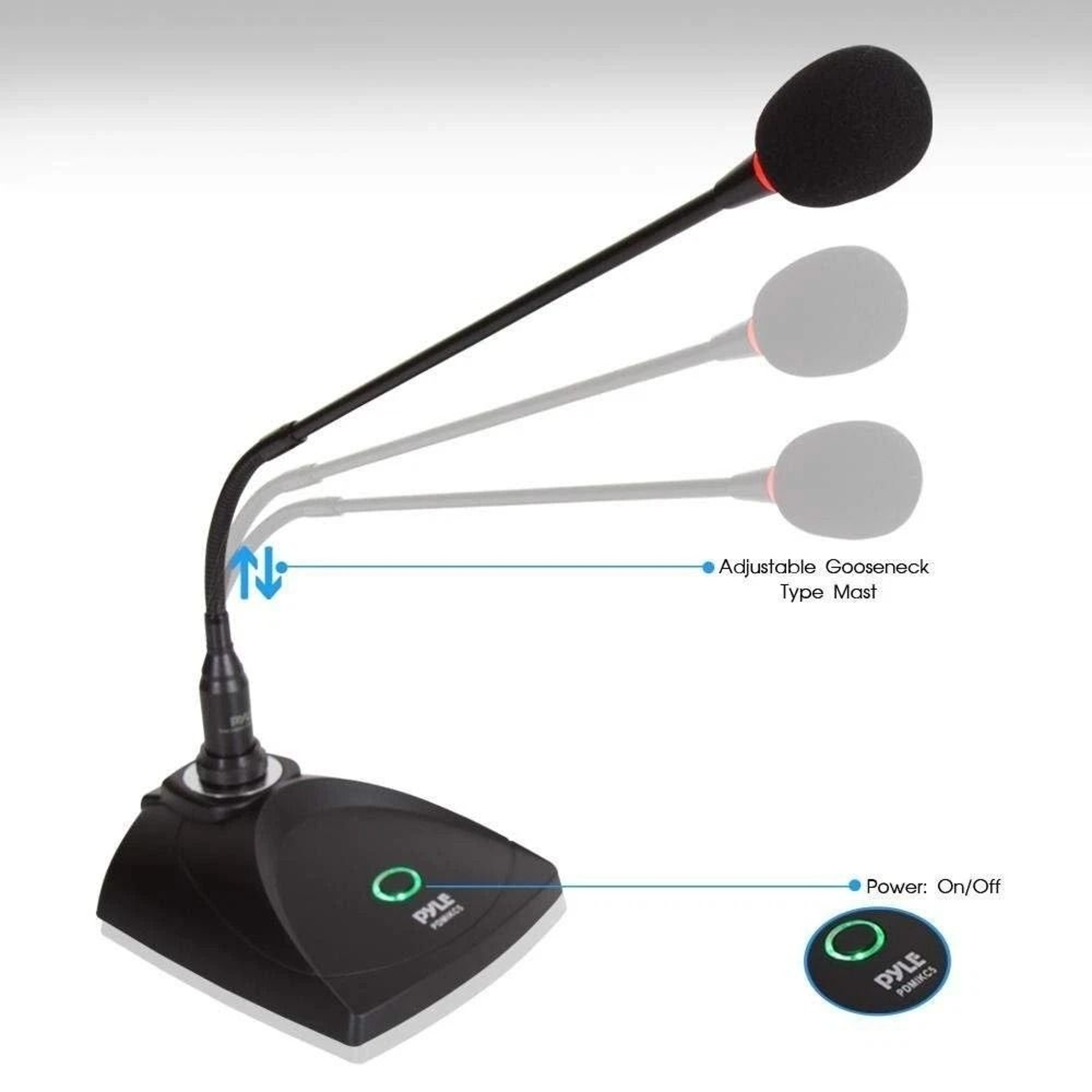 Pyle Condenser Microphone With Adjustable Gooseneck Desk Stand Wired For Home Recording 3