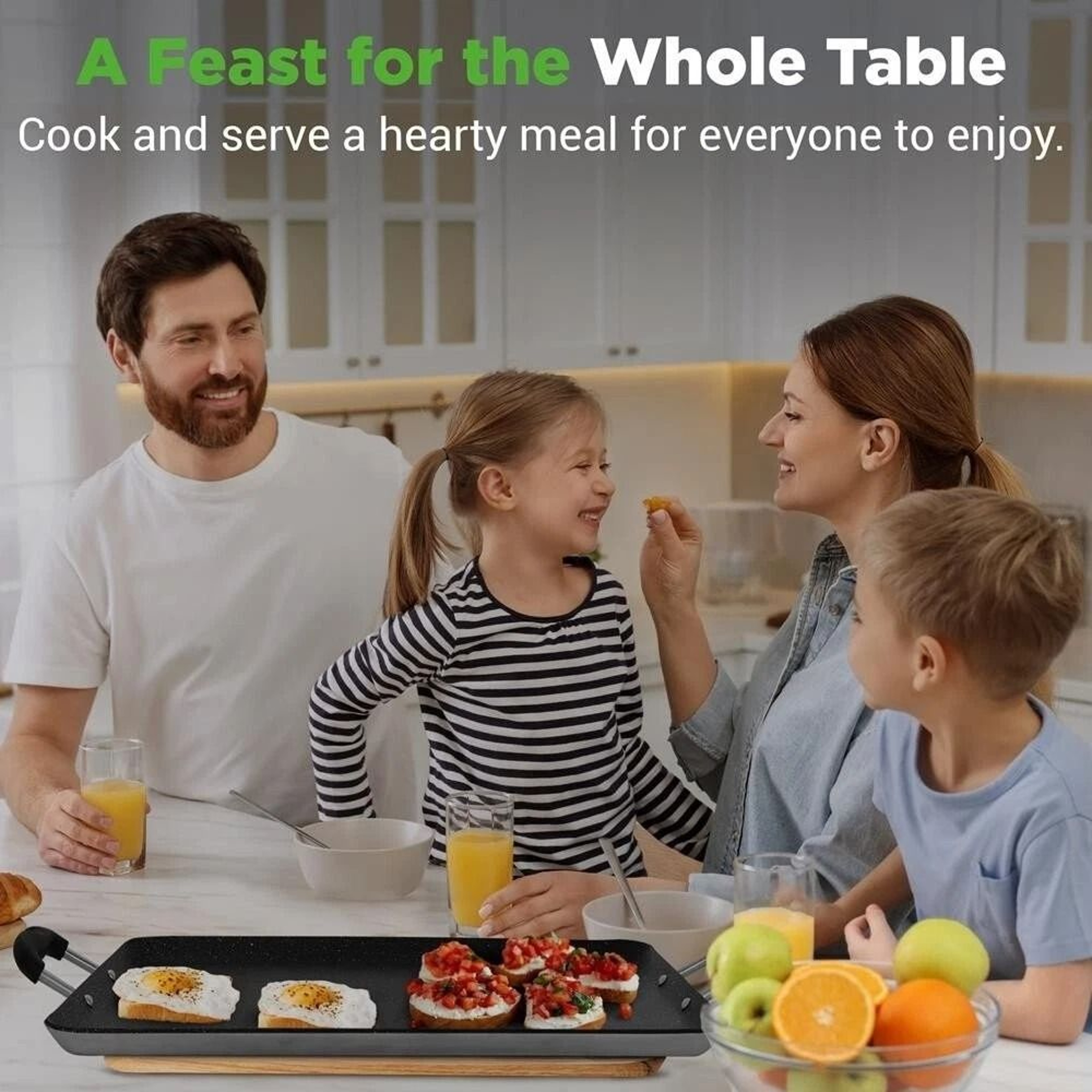 NutriChef Non Stick Double Burner Griddle Dishwasher Safe With Bakelite Handle 1