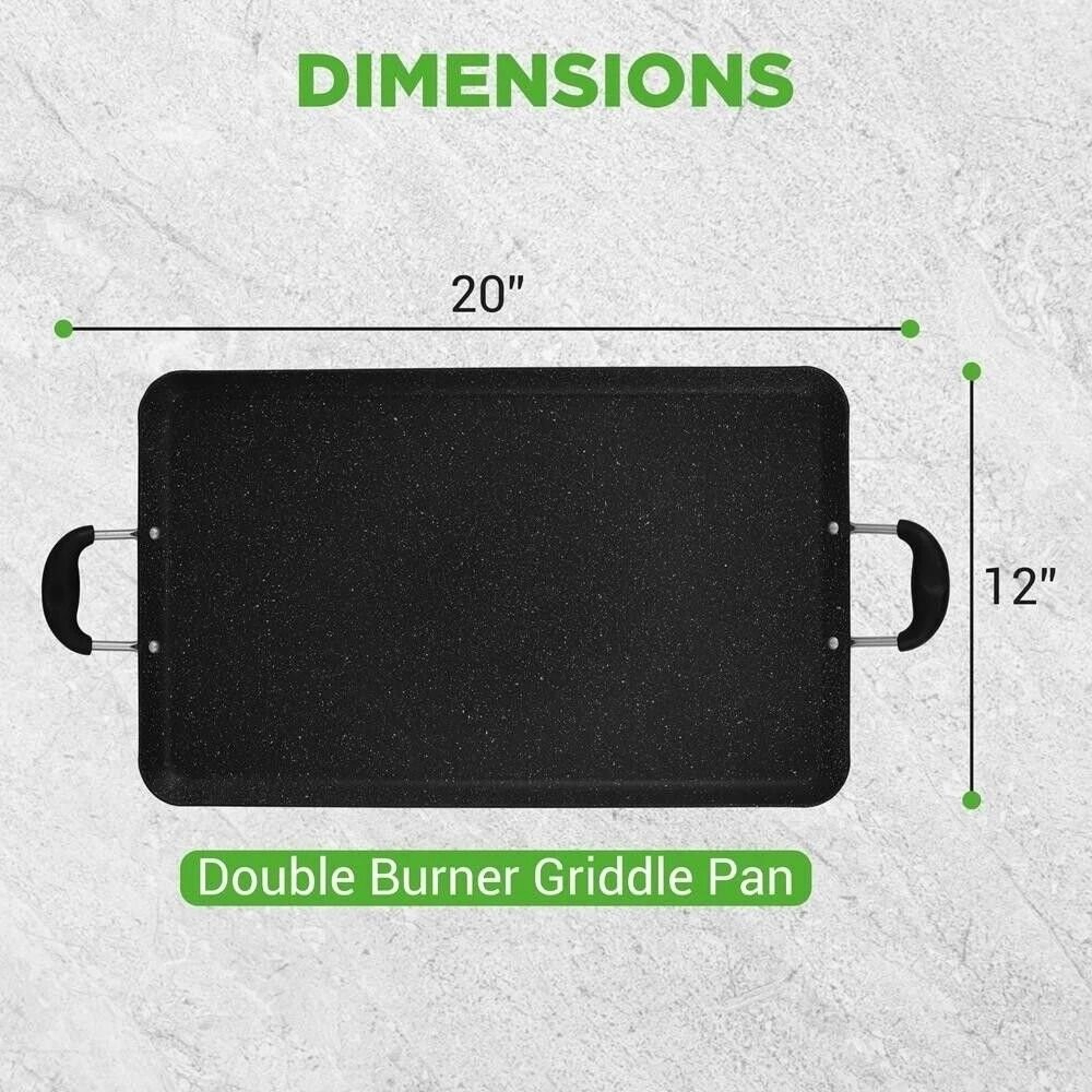 NutriChef Non Stick Double Burner Griddle Dishwasher Safe With Bakelite Handle 2