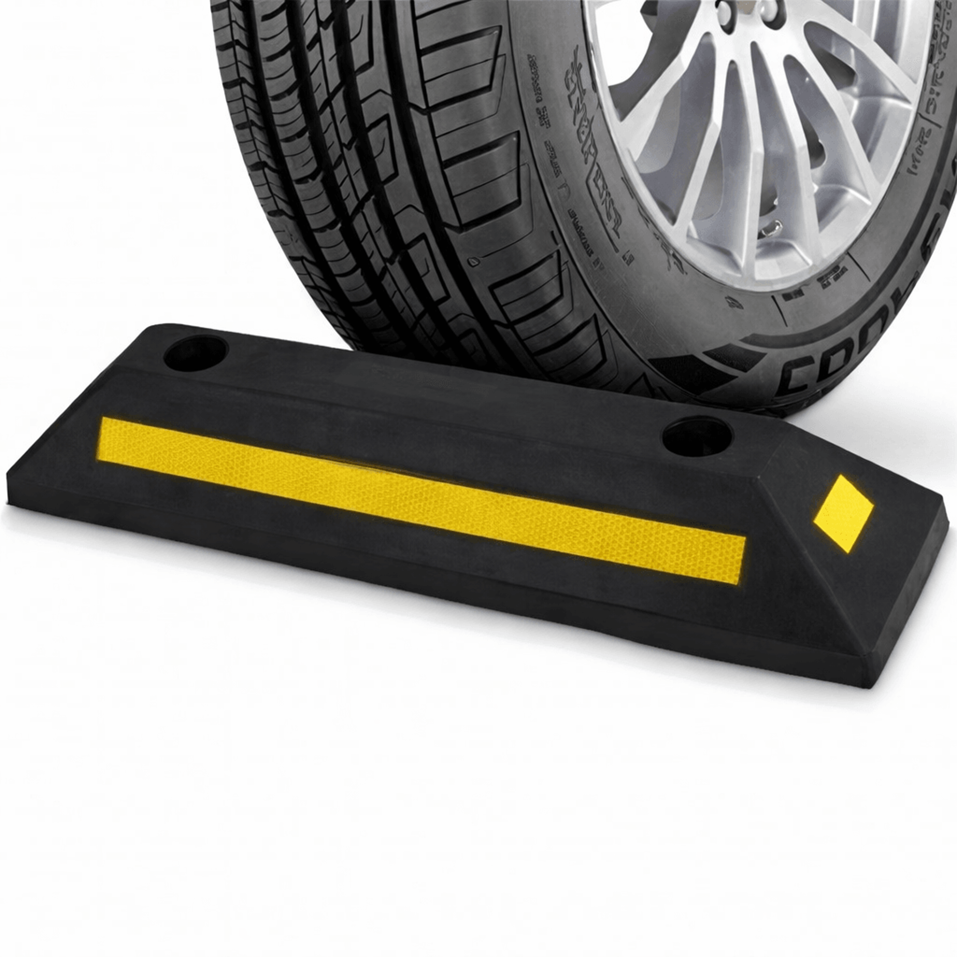 Pyle Heavy Duty Rubber Floor Tire Stopper Block For Cars And Trucks 0