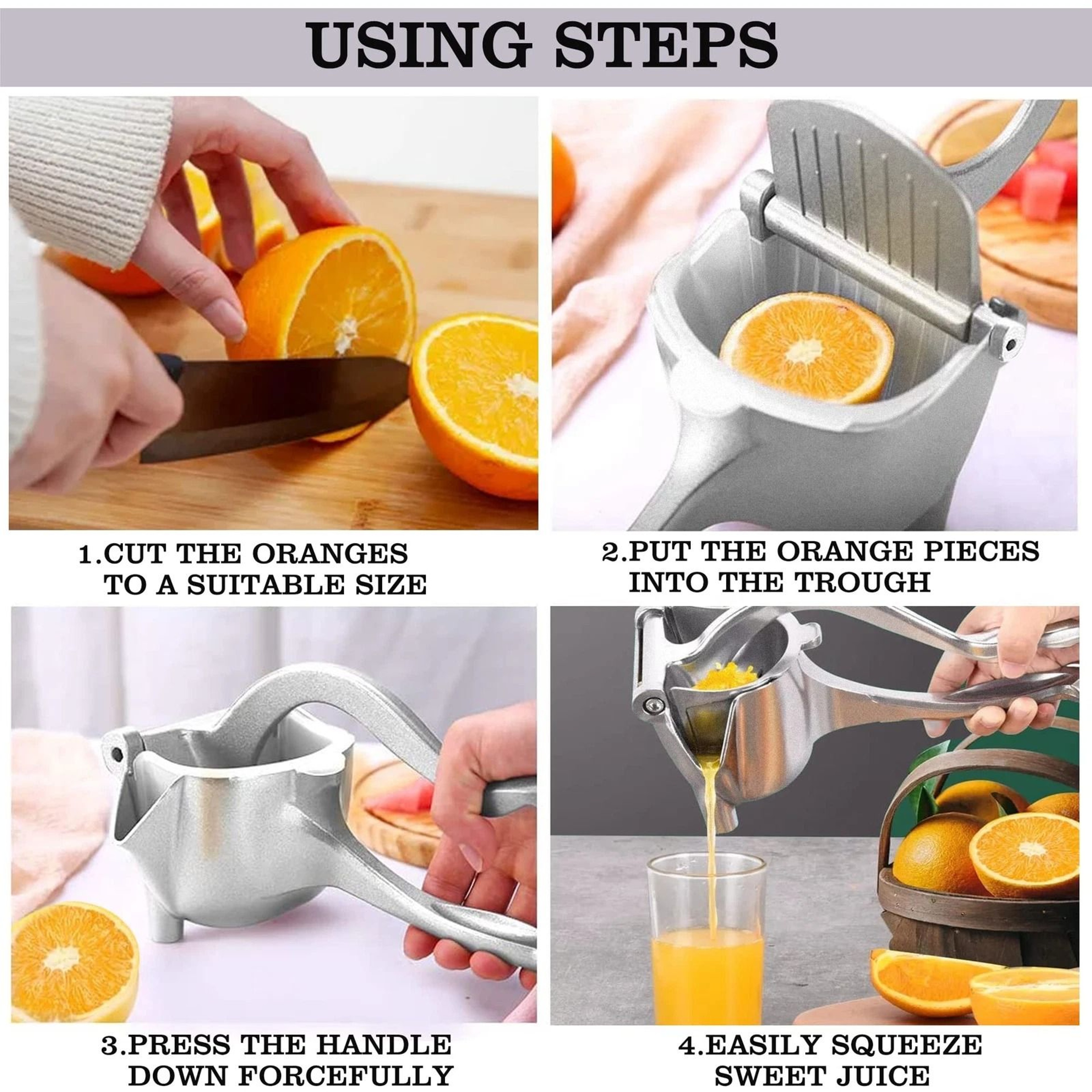 Heavy Duty Stainless Steel Lemon Squeezer Manual Citrus Press 4