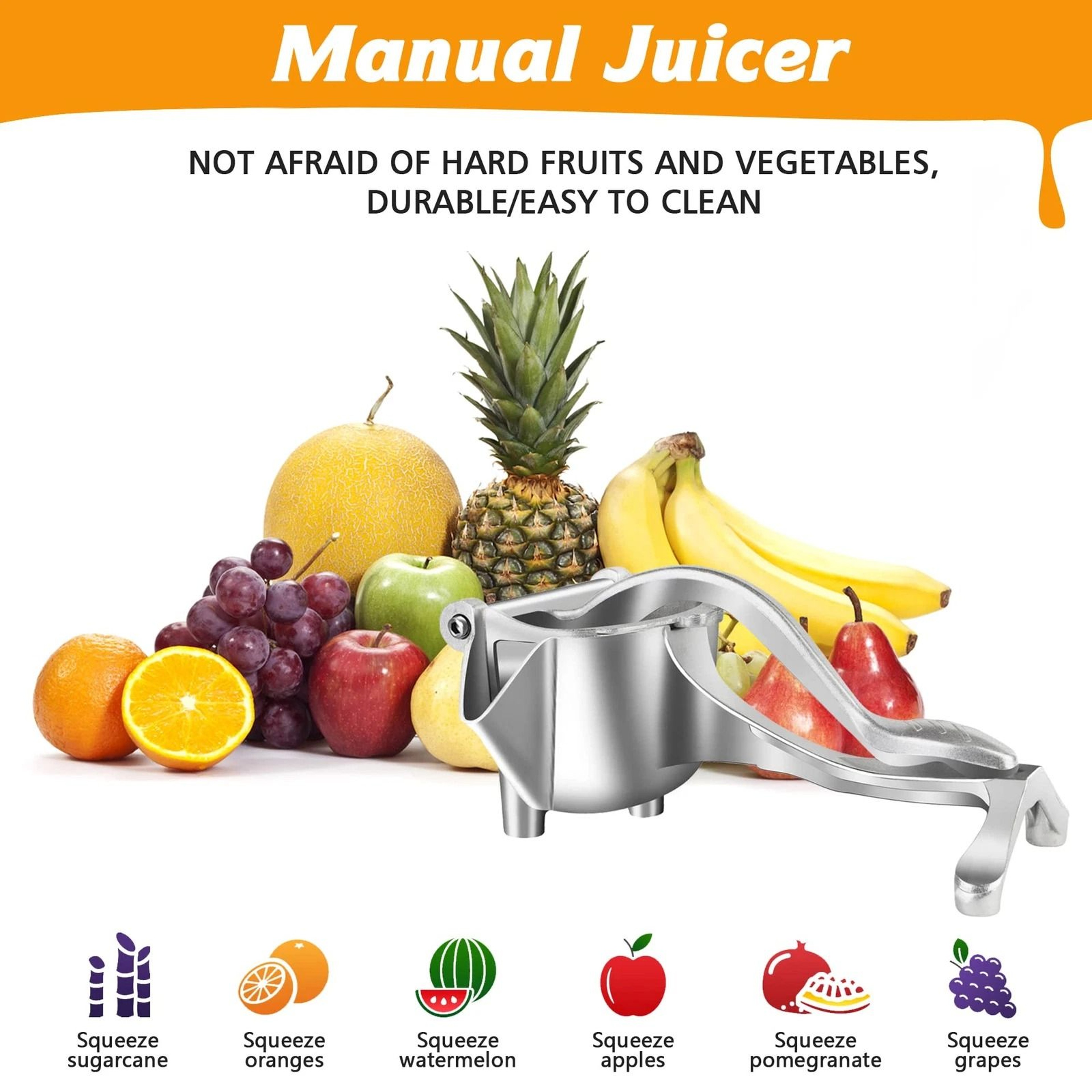 Heavy Duty Stainless Steel Lemon Squeezer Manual Citrus Press 6