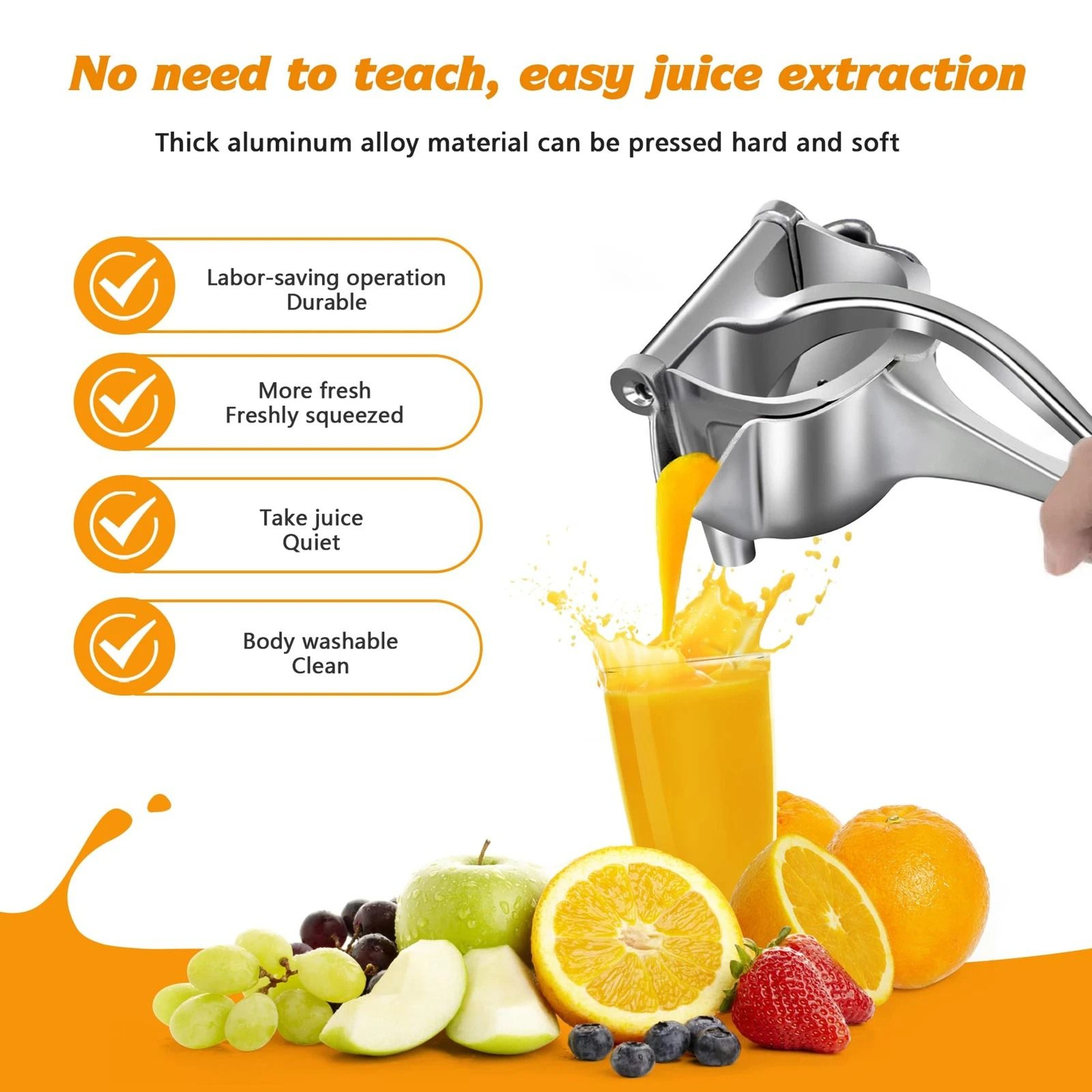Heavy Duty Stainless Steel Lemon Squeezer Manual Citrus Press 8