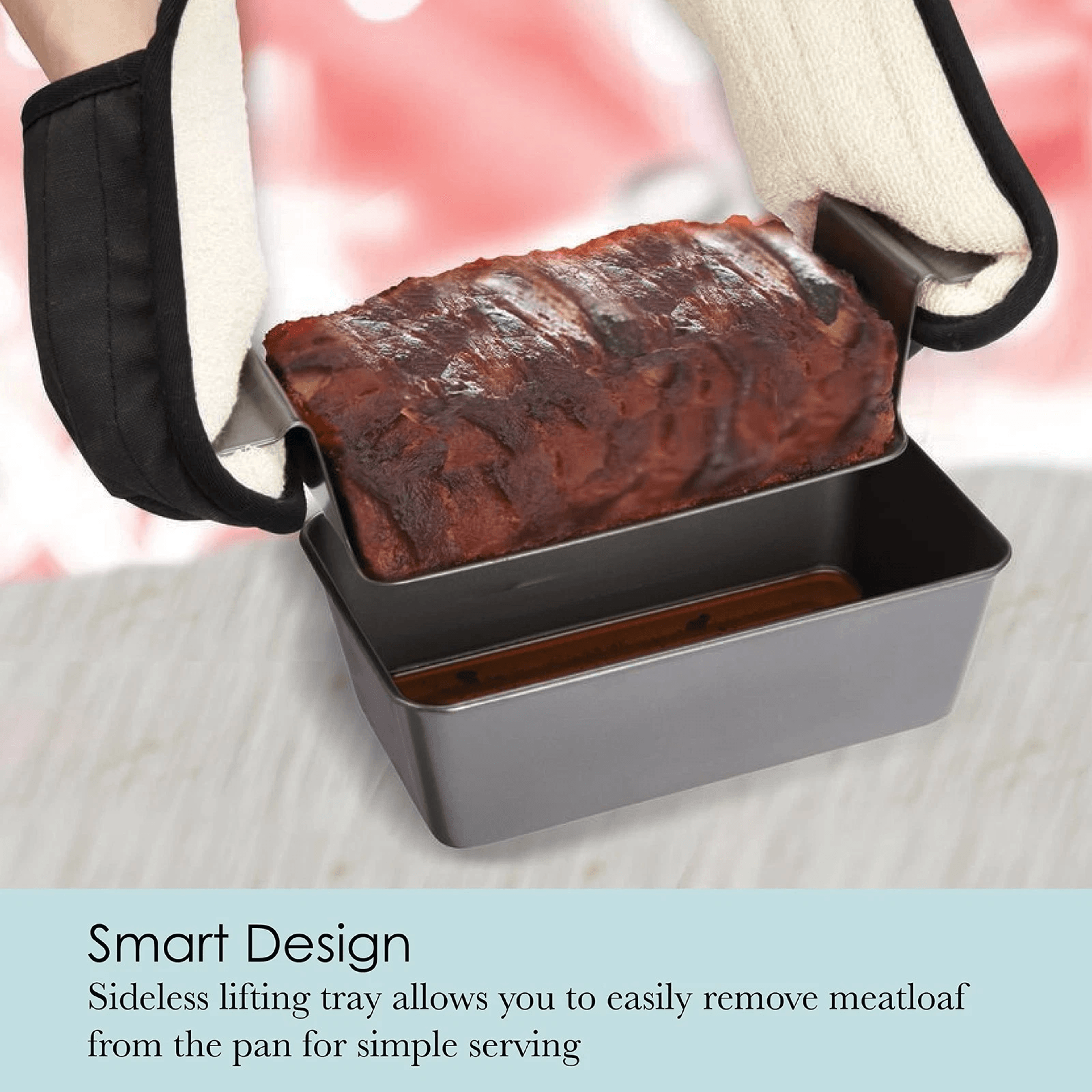 Metallic Meatloaf Pan With Insert Nonstick Healthy Loaf Pan 2