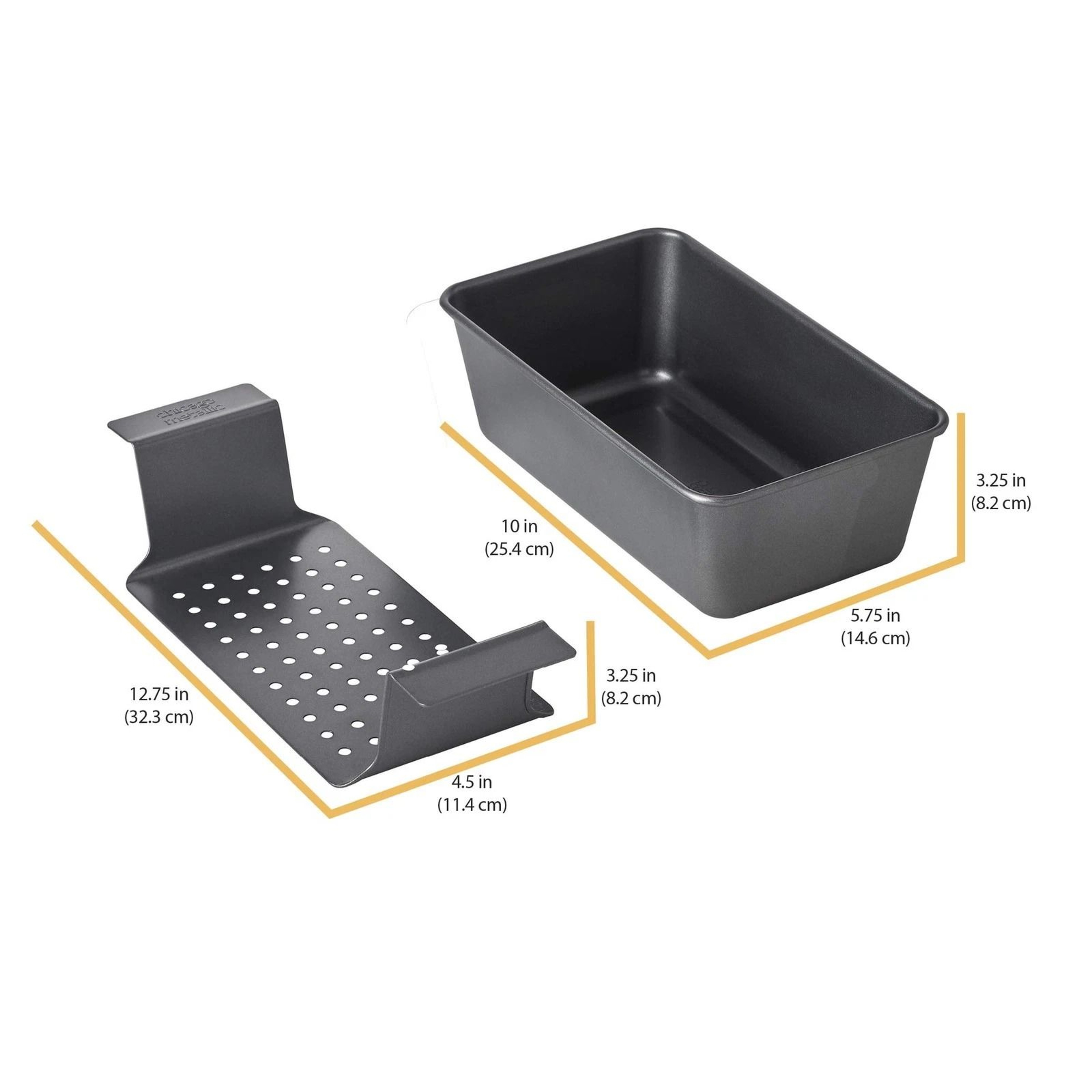 Metallic Meatloaf Pan With Insert Nonstick Healthy Loaf Pan 4