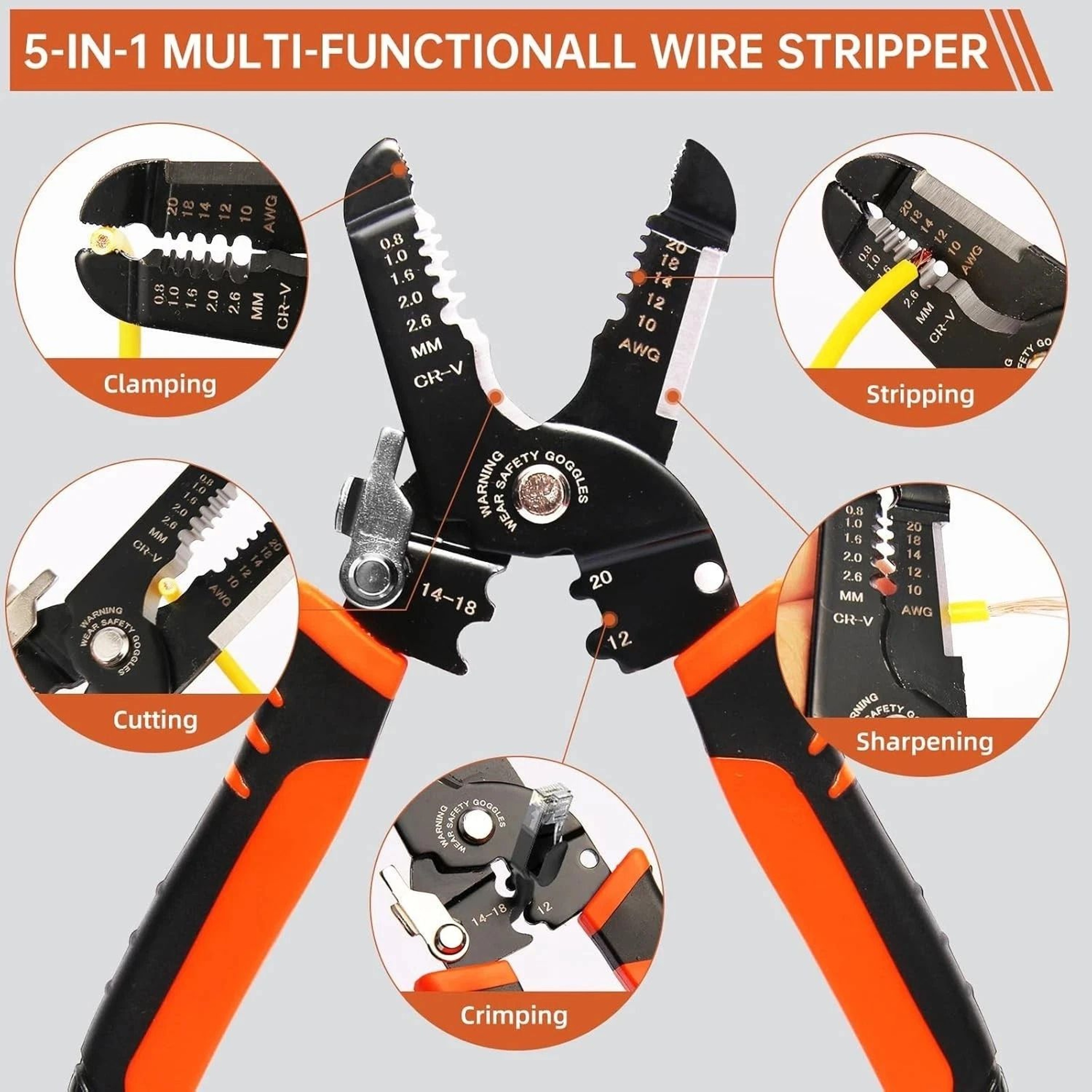 Professional Multifunction Electric Wire Stripper Tool Crimping Pliers 8