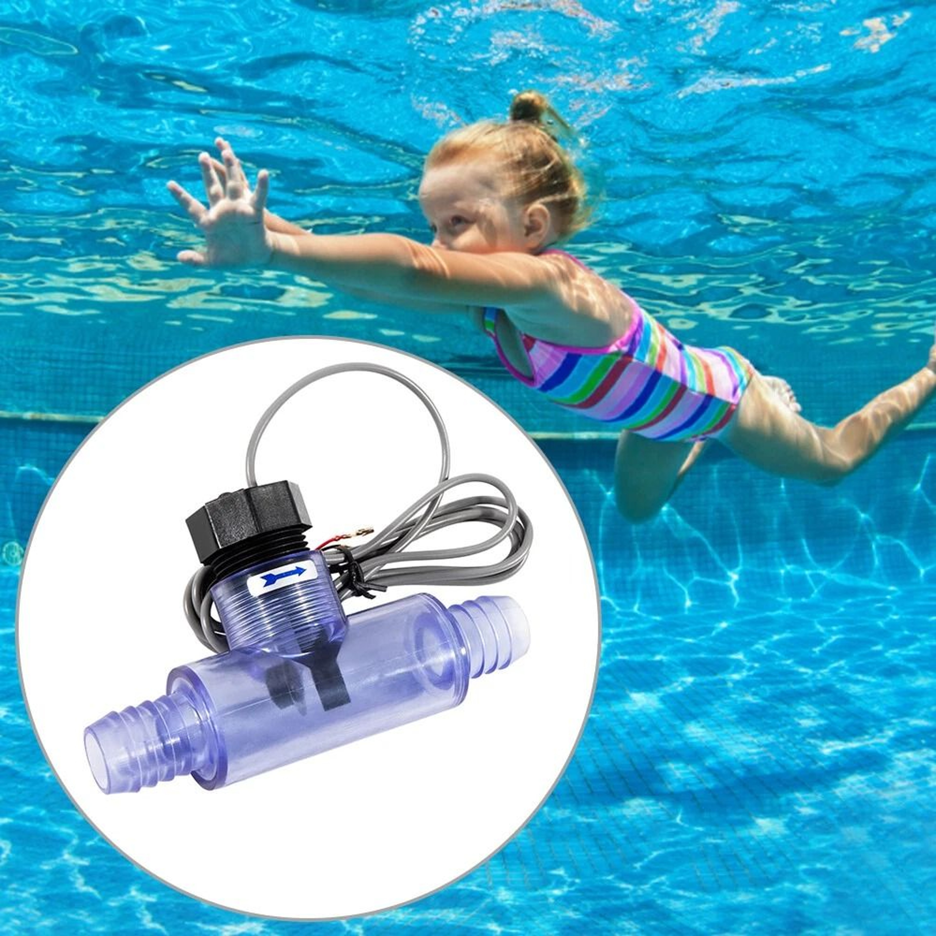 Spa Flow Switch With Transparent Tee Fitting For Heater Repair 4