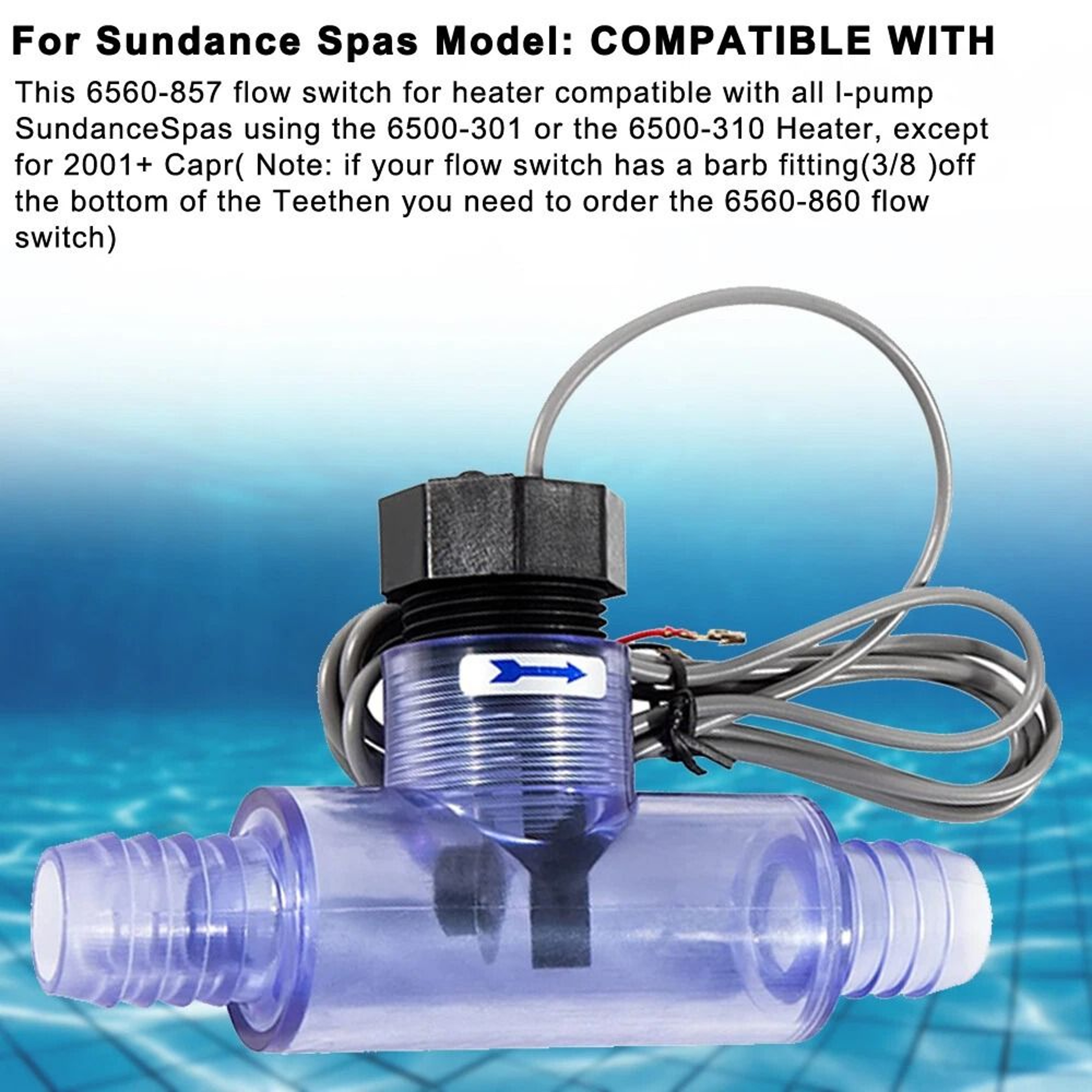 Spa Flow Switch With Transparent Tee Fitting For Heater Repair 7