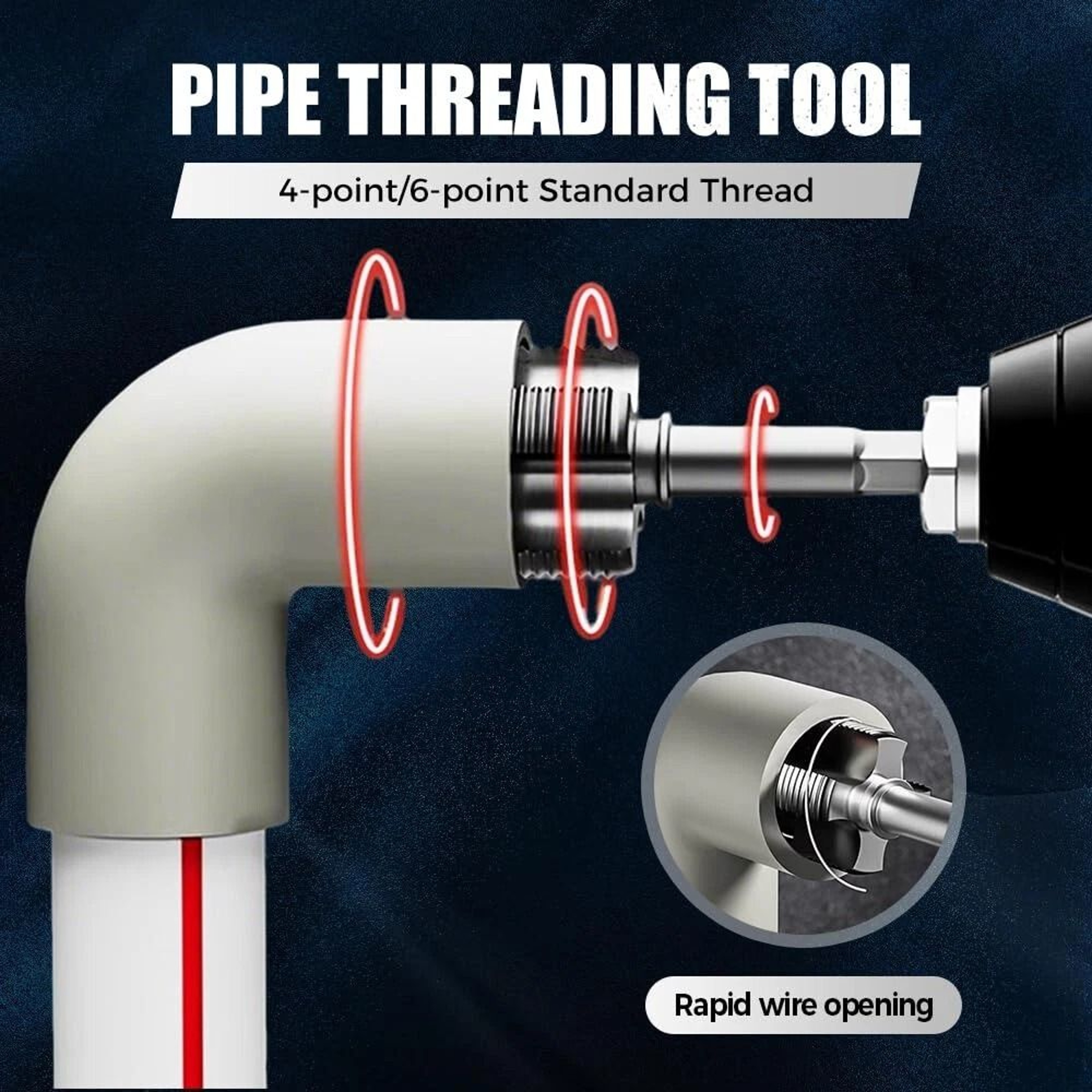Pipe Threading Tool For PVC Water Pipe Repair 10