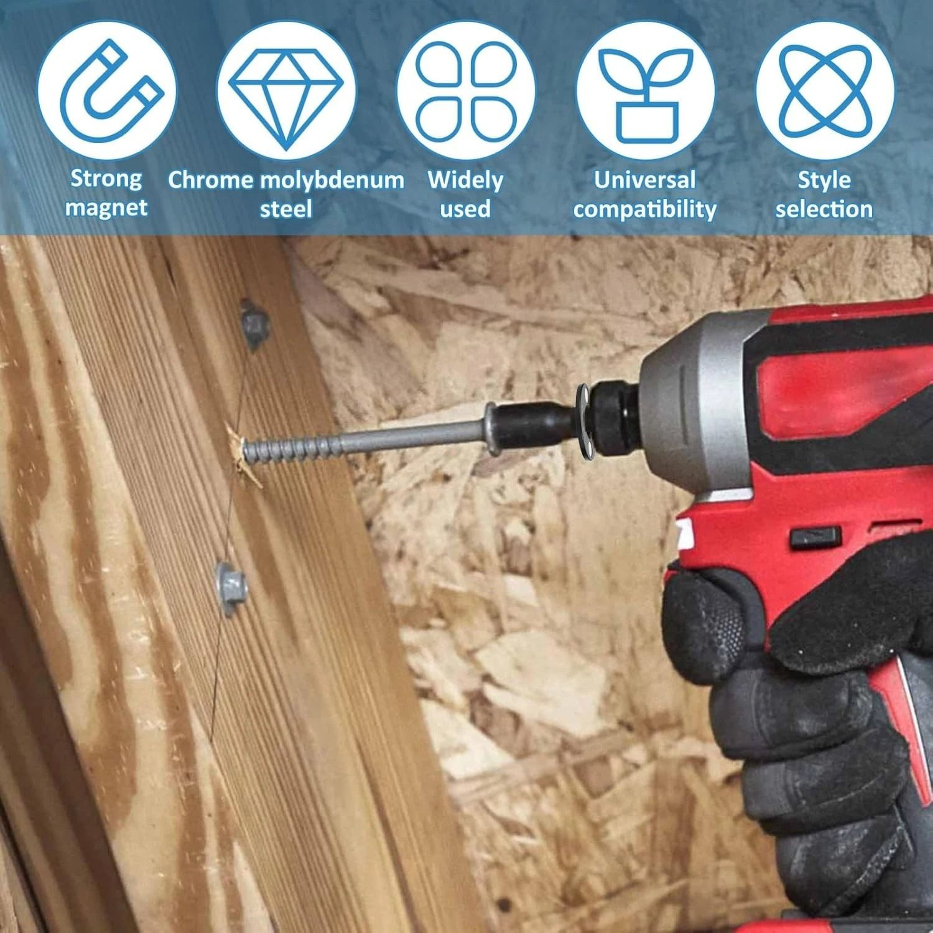 Magnetic Impact Socket Adapter Set Low Profile Drive Ratchet Adapter For Efficient Power Tool Use 5
