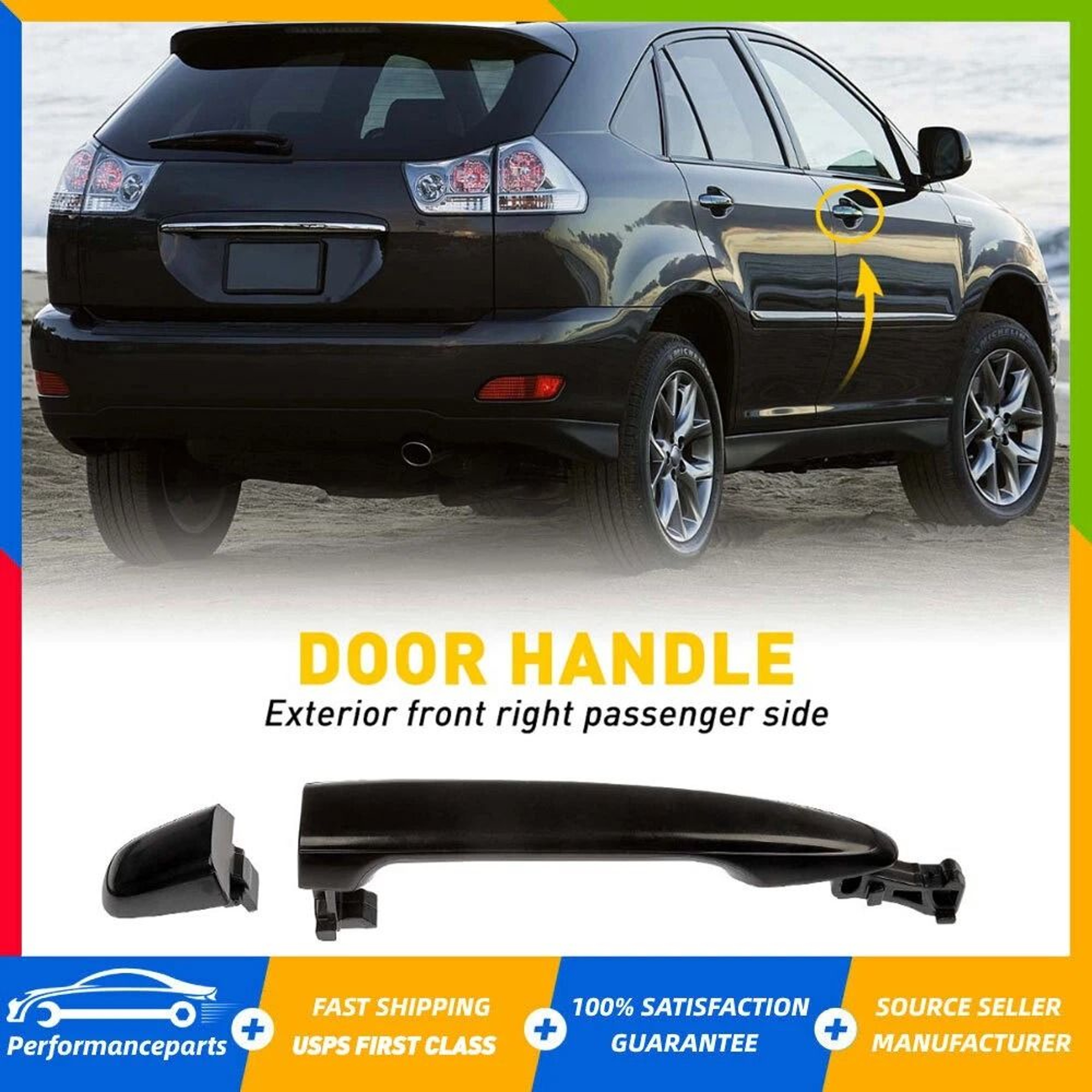 Passenger Side Exterior Door Handle For Toyota Camry Replacement Front Outside Handle 3