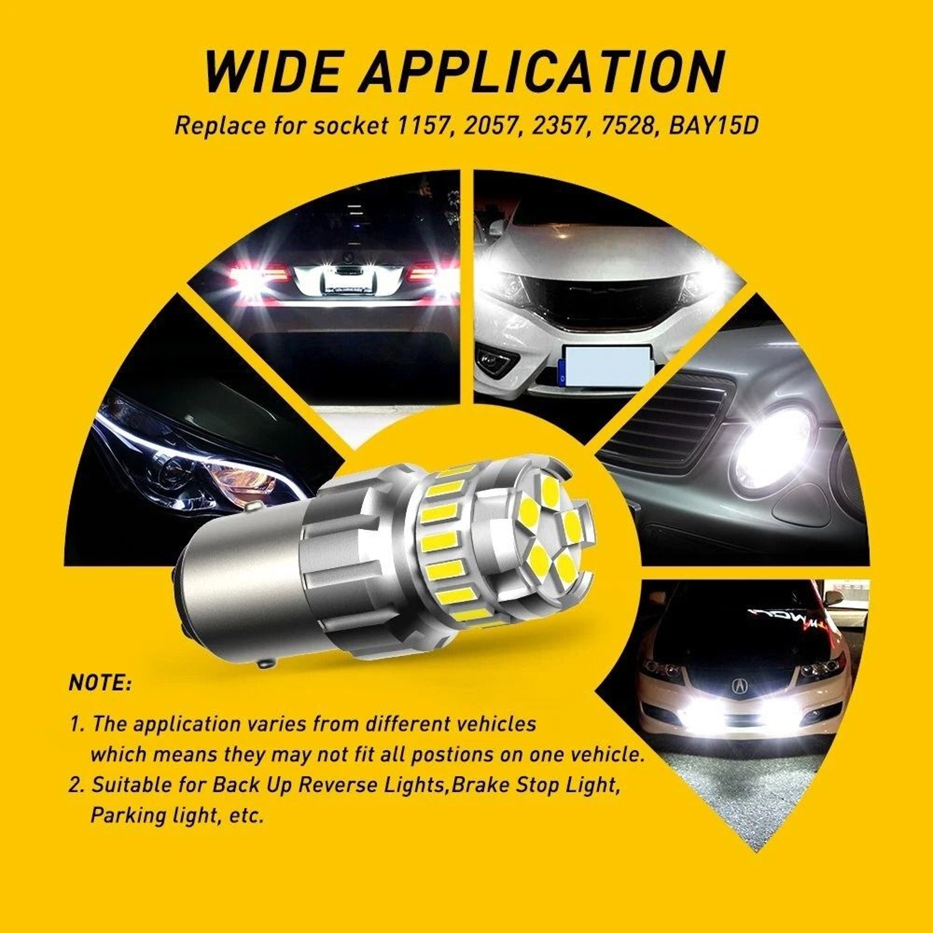 LED Turn Signal Bulbs Anti Hyper Flash Super Bright White For Car Lighting 5