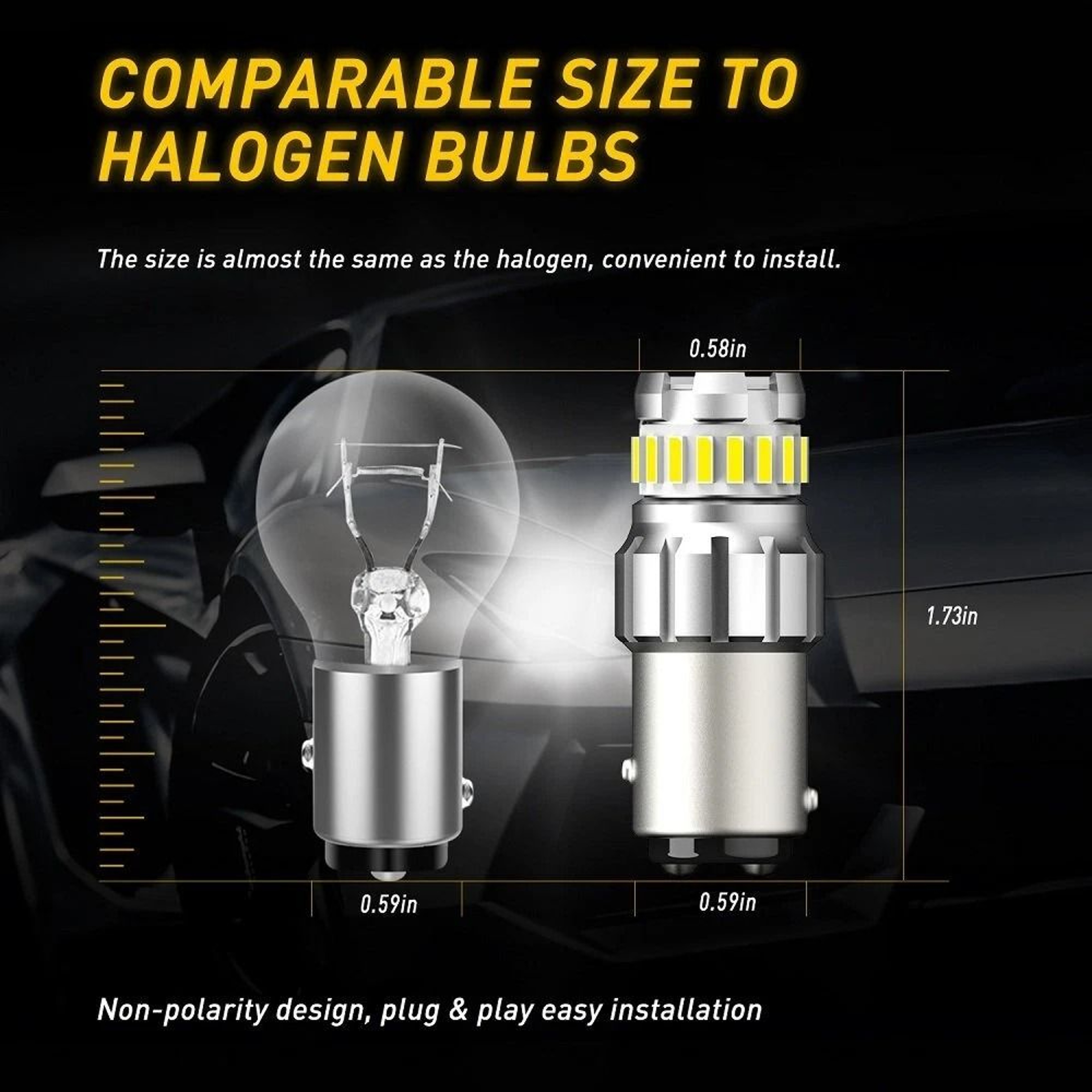 LED Turn Signal Bulbs Anti Hyper Flash Super Bright White For Car Lighting 9
